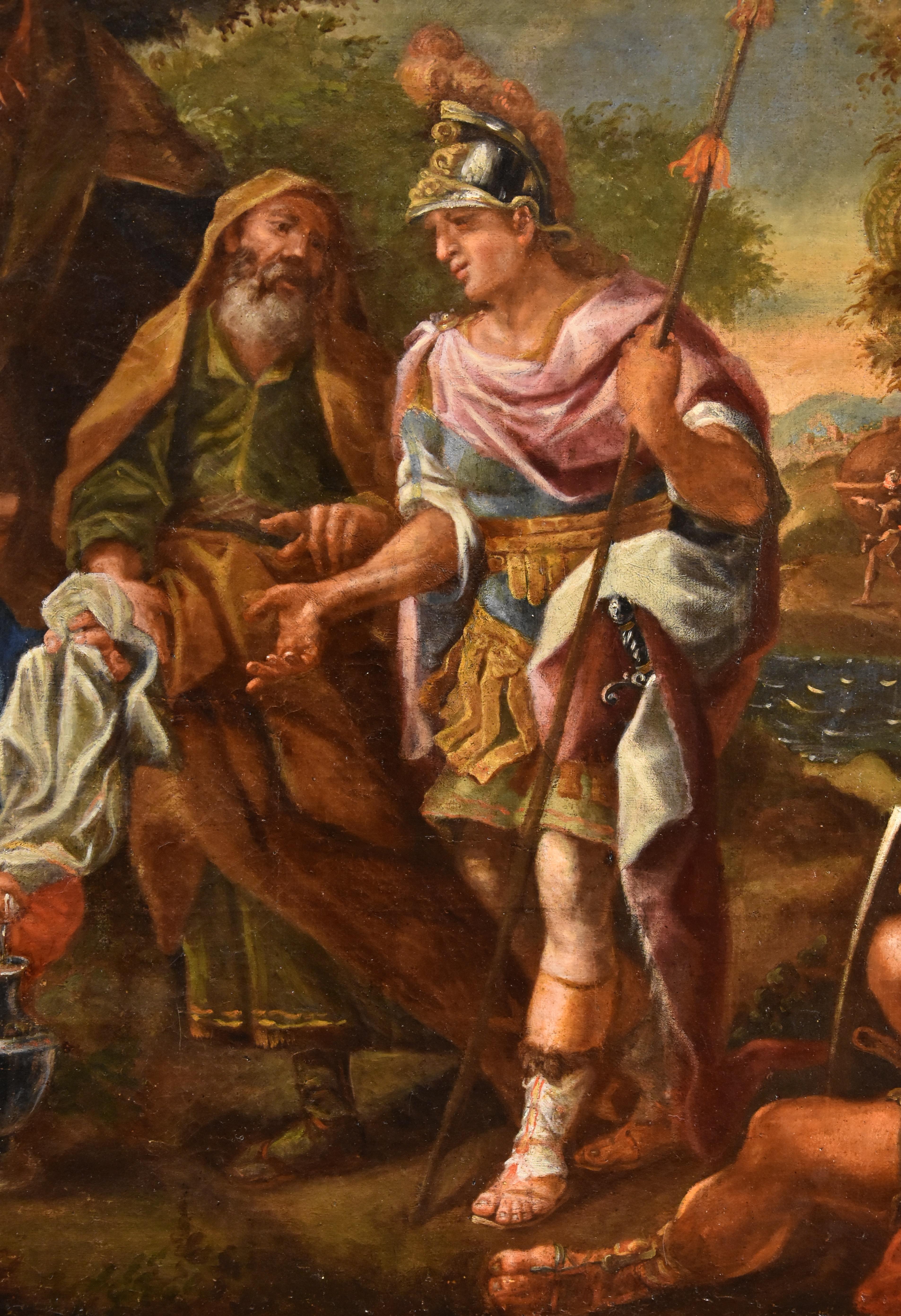 Werkstatt von Francesco De Mura (Neapel, 1696 - Neapel, 1782) 

Alexander der Große am Grab des Achilles  

Öl auf Leinwand 74 x 99 cm. - Gerahmt 85 x 113 cm.  

Dieses Gemälde ist ein schönes Beispiel neapolitanischer Kunst aus der Mitte des 18.