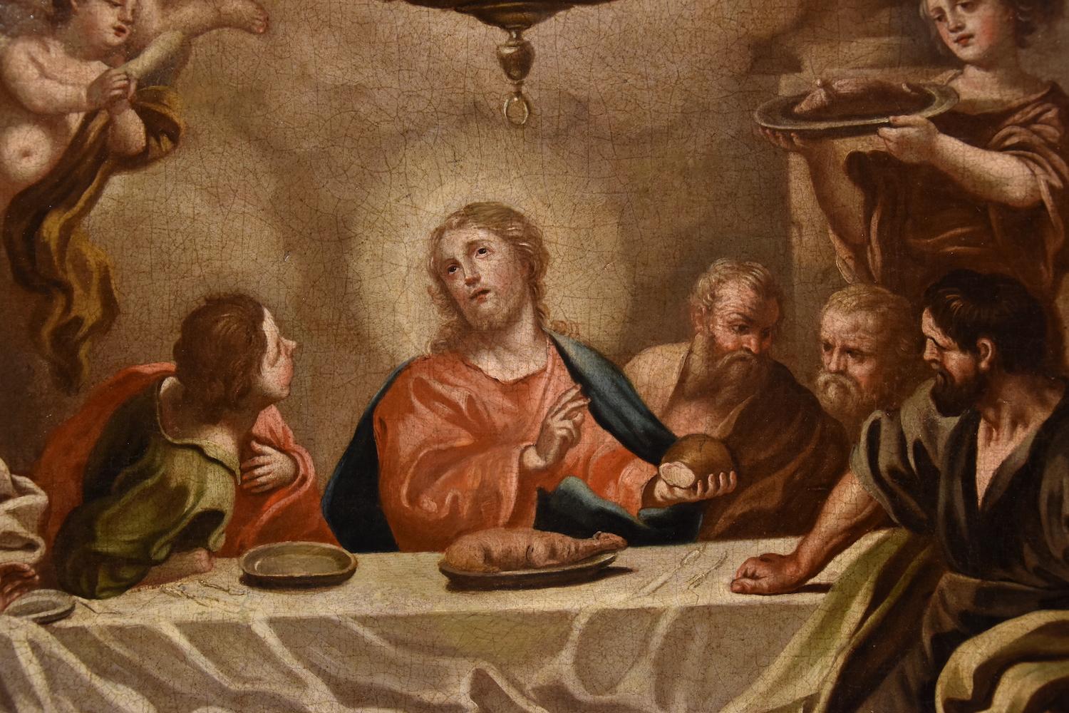 Last Supper Dinner De Mura Paint Oil on canvas Old master 18th Century Italian 4