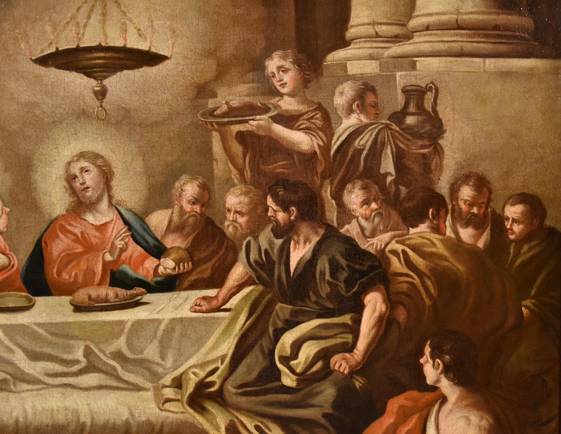 The Last Supper 
Workshop of Francesco De Mura (Naples, 1696 - Naples, 1782)
Attributable to Pietro Bardellino (Naples, 1731 - Naples, 1806)

oil painting on canvas
Dimensions: cm. 75 x 102, with frame cm. 94 x 121

Configurable as a valuable work