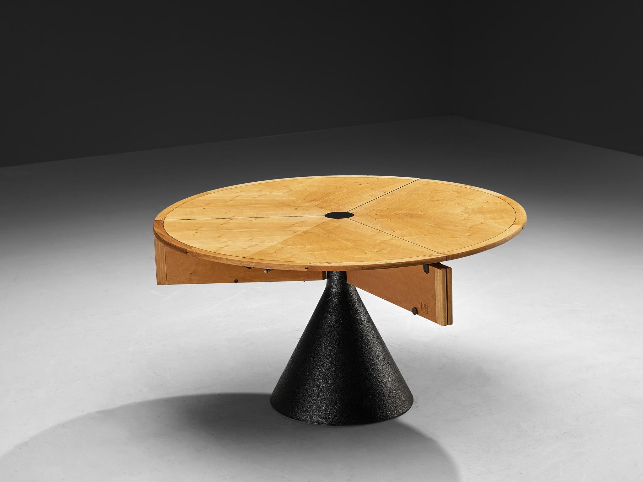 italien Table de salle à manger Click de Francesco Fois pour Bernini en bois d'aulne et acier en vente