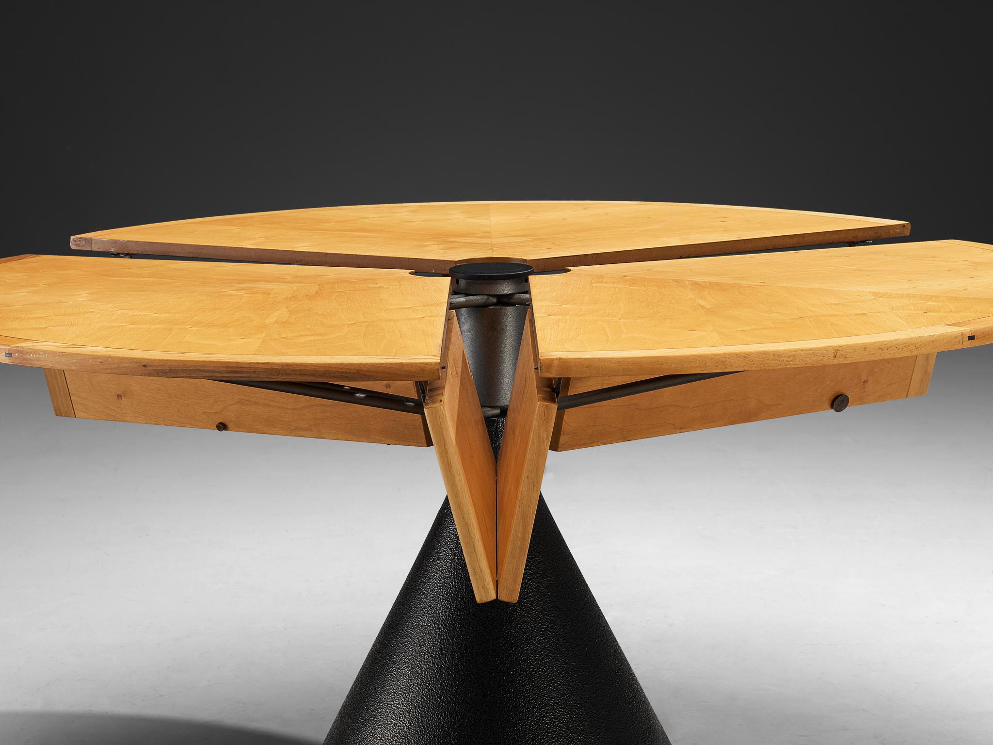 Table de salle à manger Click de Francesco Fois pour Bernini en bois d'aulne et acier Bon état - En vente à Waalwijk, NL