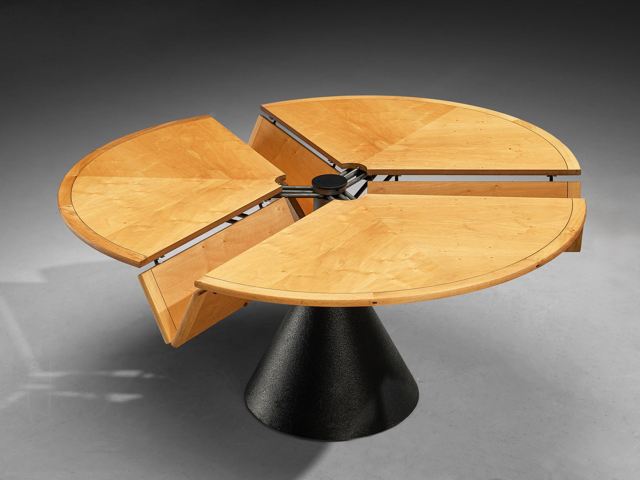 Table de salle à manger Click de Francesco Fois pour Bernini en bois d'aulne et acier en vente 1