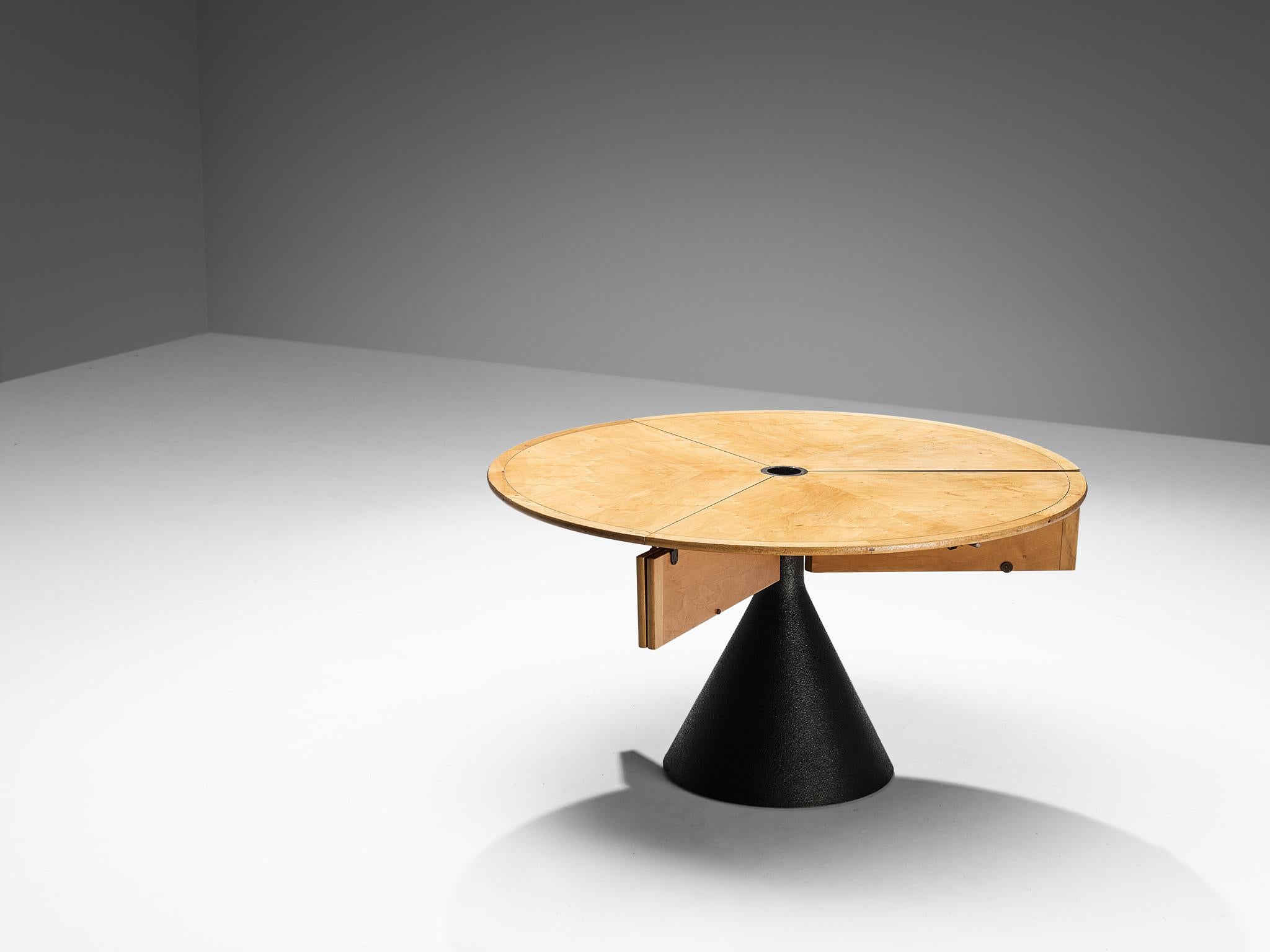 Francesco Fois for Bernini 'Click' Dining Table in Maple and Metal 4