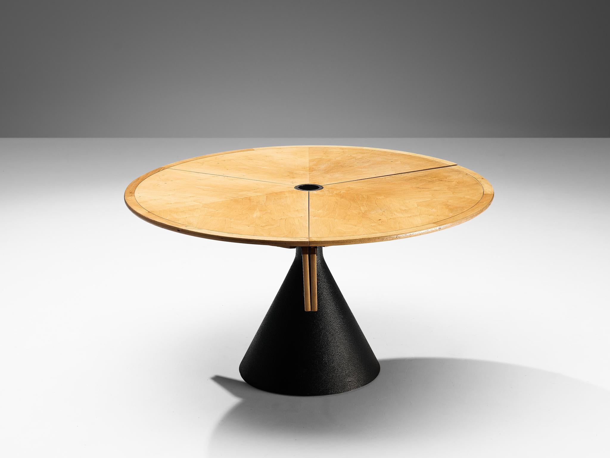 Italian Francesco Fois for Bernini 'Click' Dining Table in Maple and Metal  For Sale