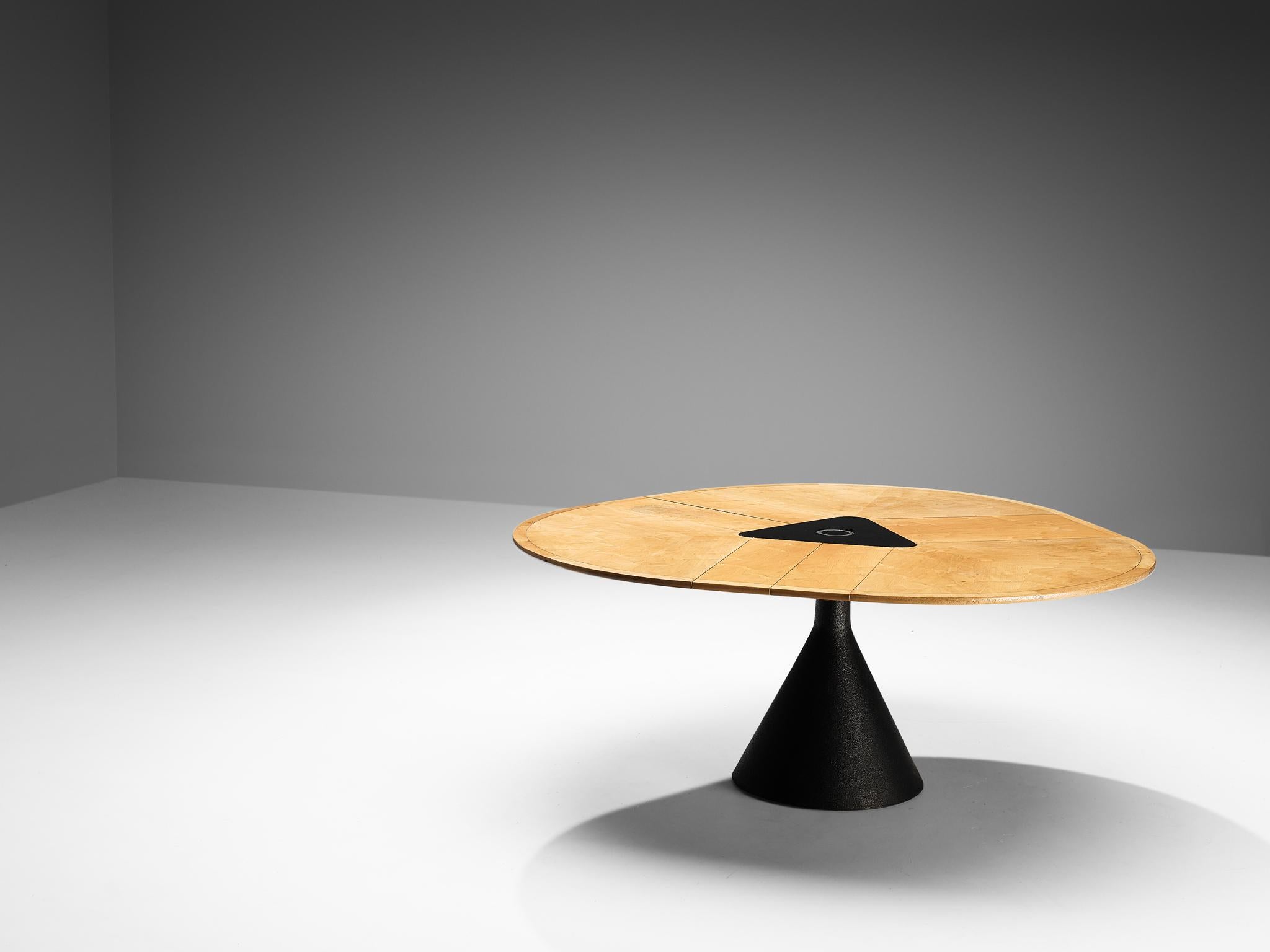 Table de salle à manger Click de Francesco Fois pour Bernini en érable et métal  en vente 1
