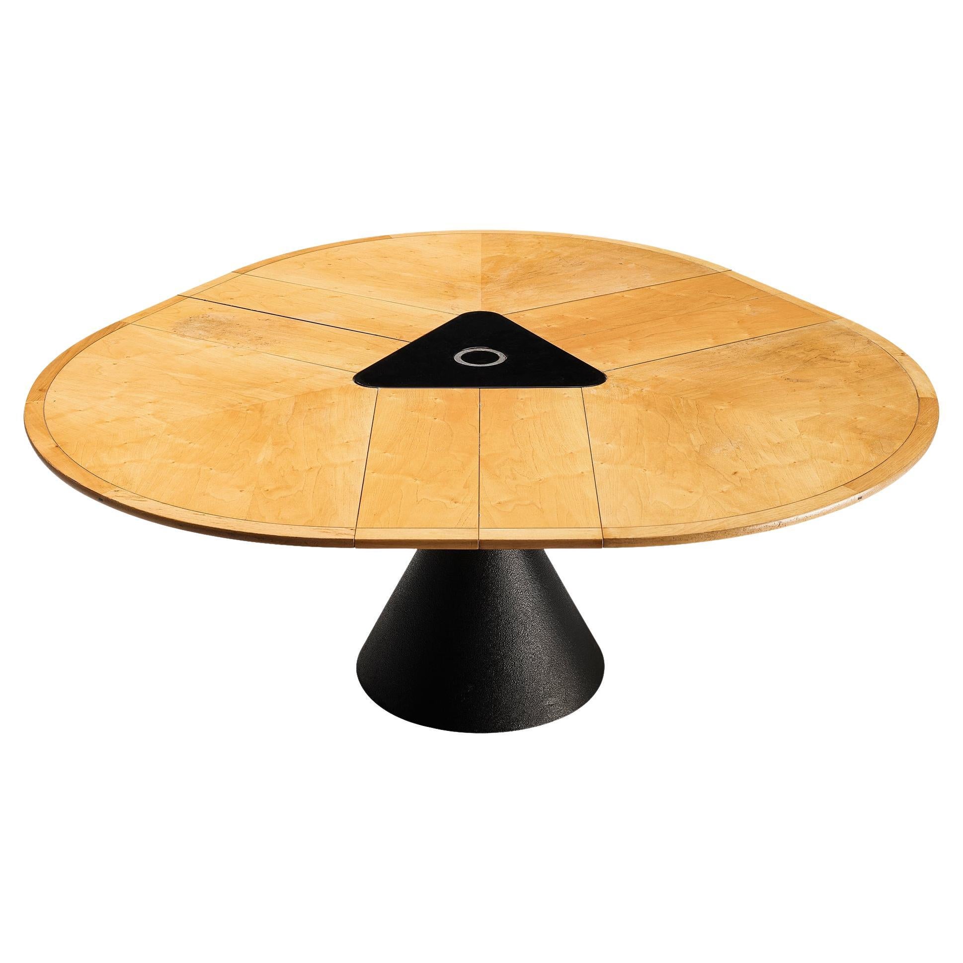 Francesco Fois for Bernini 'Click' Dining Table in Maple and Metal  For Sale