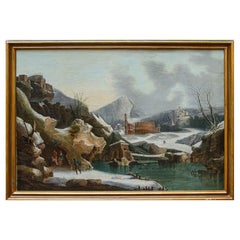 Francesco Foschi (1710 – 1780), Veduta fantastica invernale con rovine