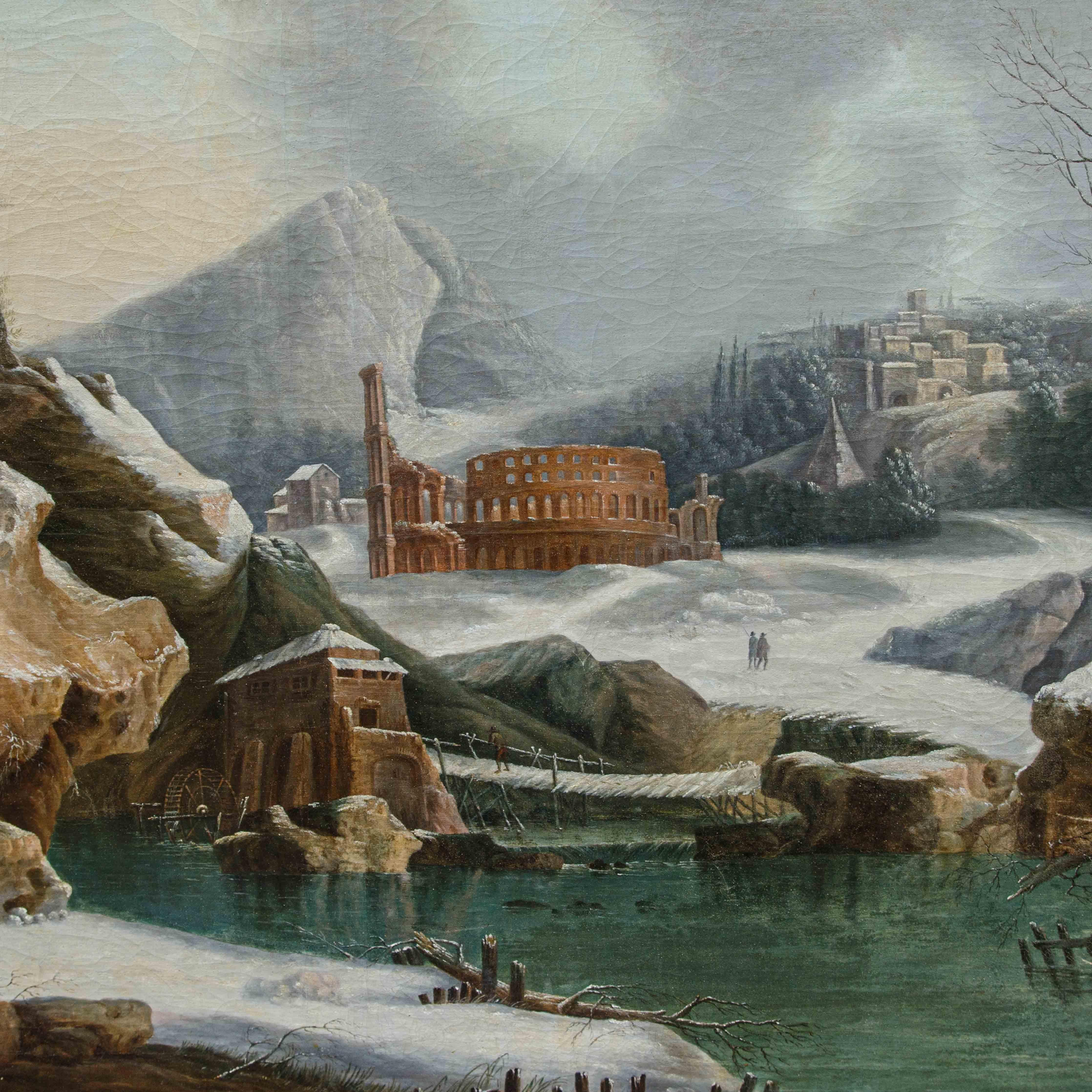 Fantastique vue hivernale peinte par Francesco Foschi 2