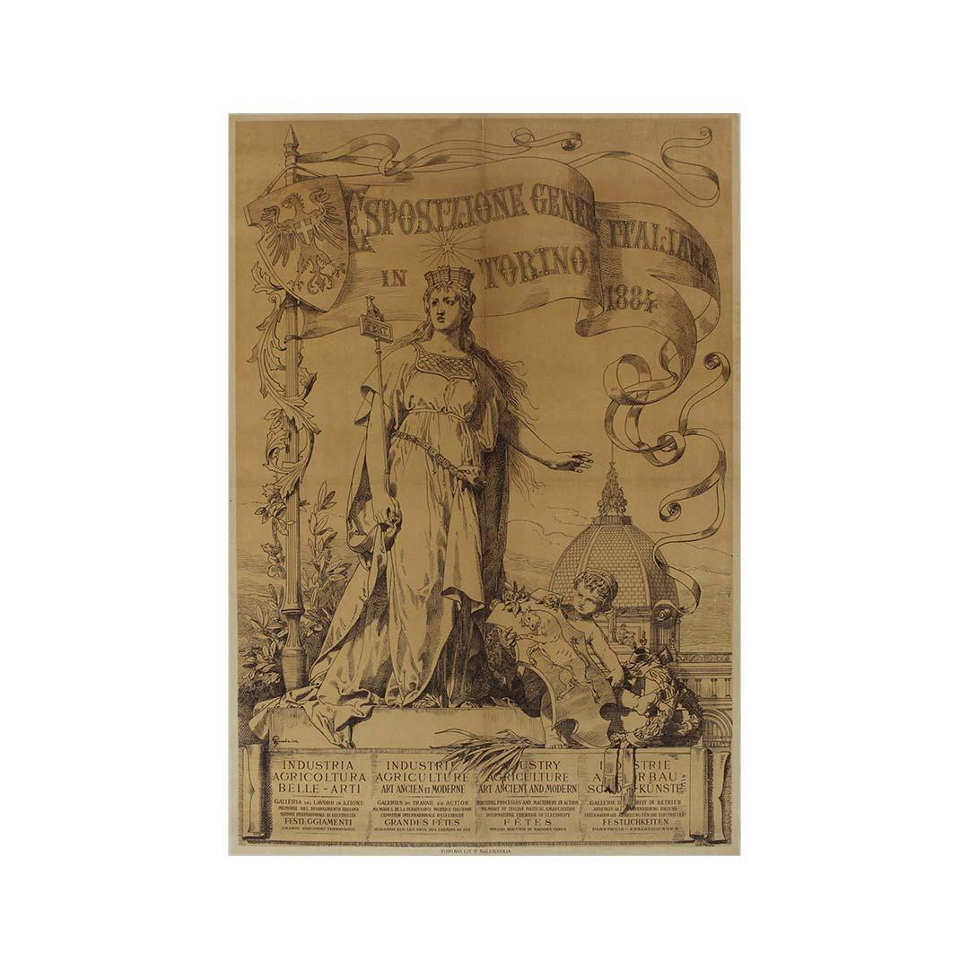 1884 Original poster Esposizione Generale Italiana in Torino For Sale 2