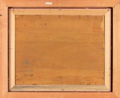 Horses Grazing - Original Oil on Canvas by F. Gioli - Early 1900