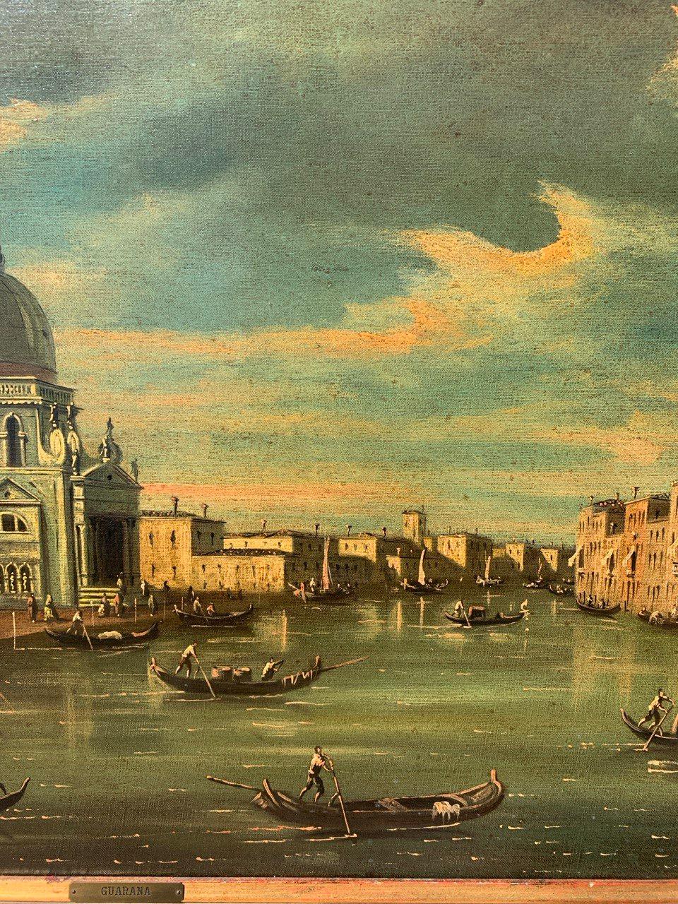 Francesco Guarana (veneciano) - Pintura paisajista de los siglos XIX-XX - Venecia en venta 9