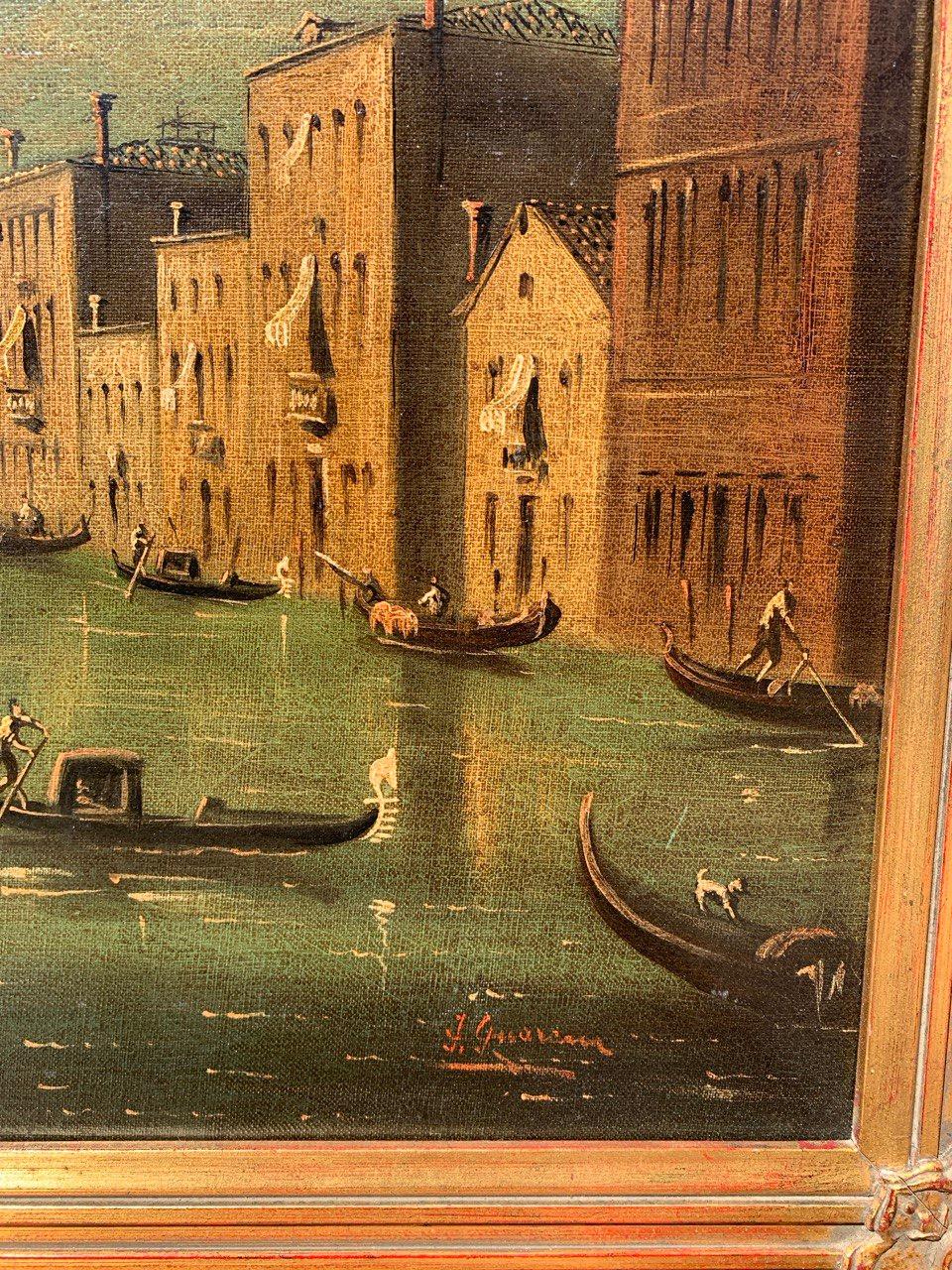 Francesco Guarana (veneciano) - Pintura paisajista de los siglos XIX-XX - Venecia en venta 12