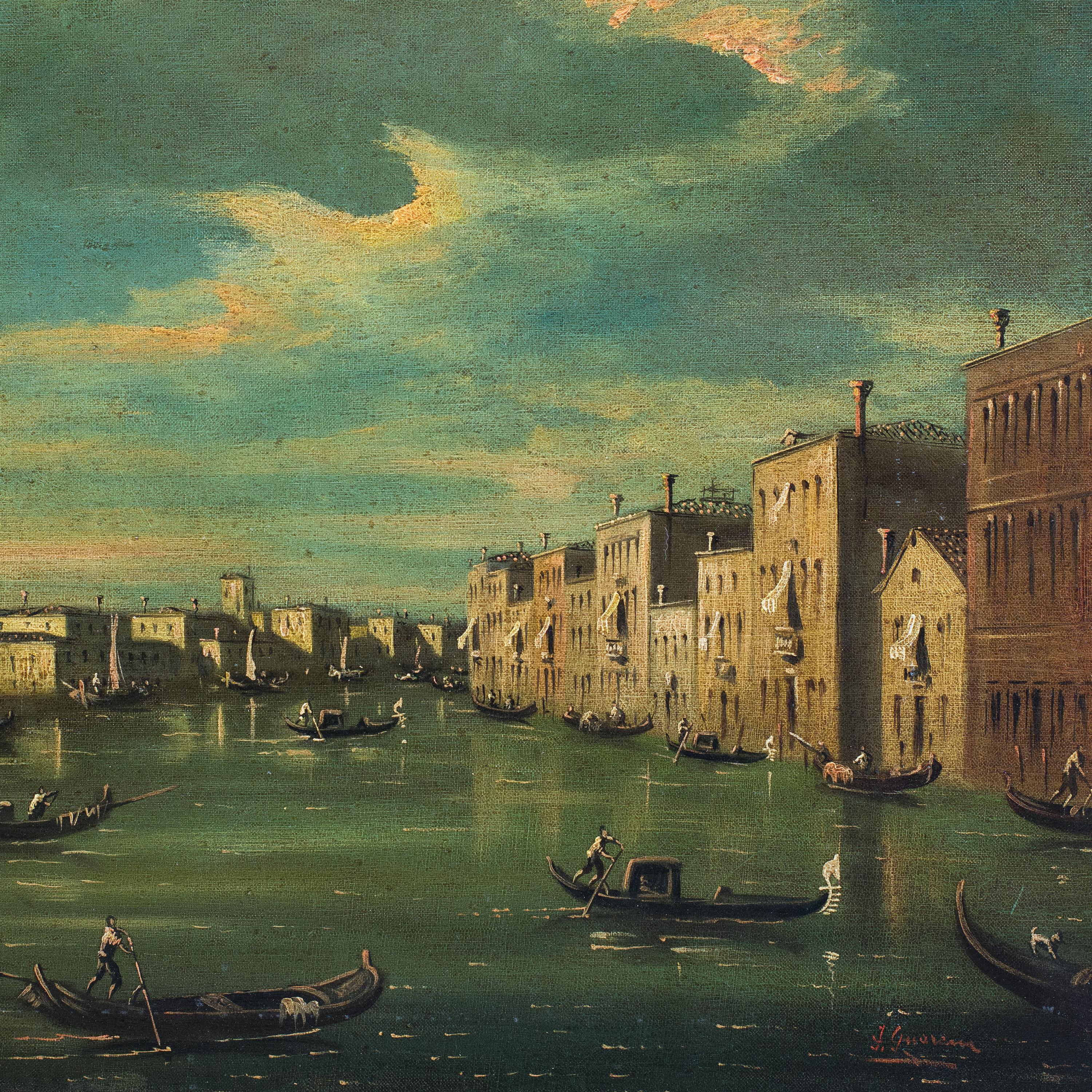 Francesco Guarana (veneciano) - Pintura paisajista de los siglos XIX-XX - Venecia en venta 1