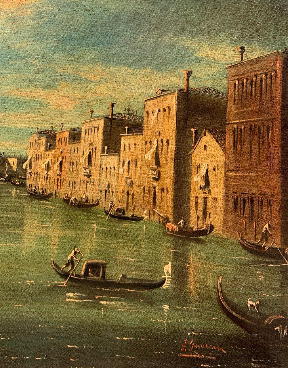 Francesco Guarana (veneciano) - Pintura paisajista de los siglos XIX-XX - Venecia en venta 7