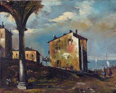 Dopo "Capriccio Lagunare" Scena di villaggio veneziano immaginato con rovine e laguna