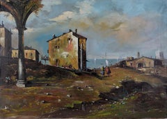 Dopo "Capriccio Lagunare" Scena di villaggio veneziano immaginato con rovine e laguna