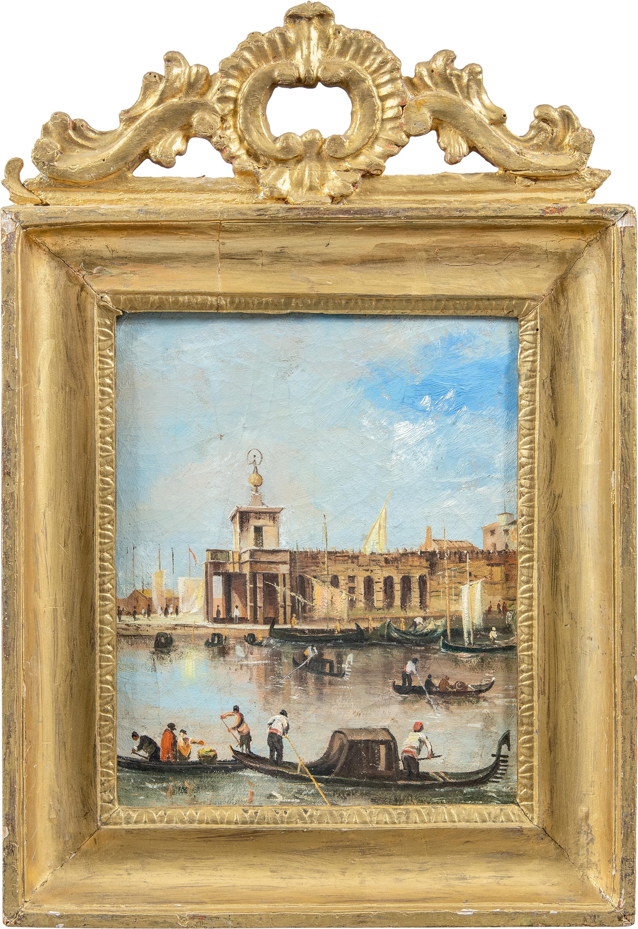 Unknown Landscape Painting - Francesco Guardi follower (Venetian school) - Late 19th century painting Venice