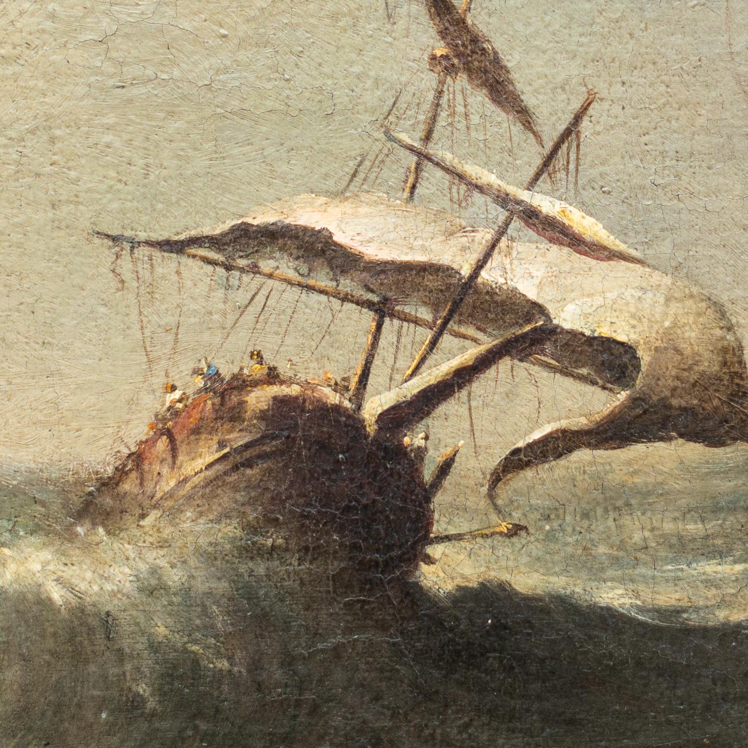 Shipping in Stormy Waters, Attributed to Italian Artist Francesco Guardi  For Sale 2