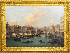 The Rialto Bridge, Venice, 18th/19th Century  School of Francesco Guardi (1712-1