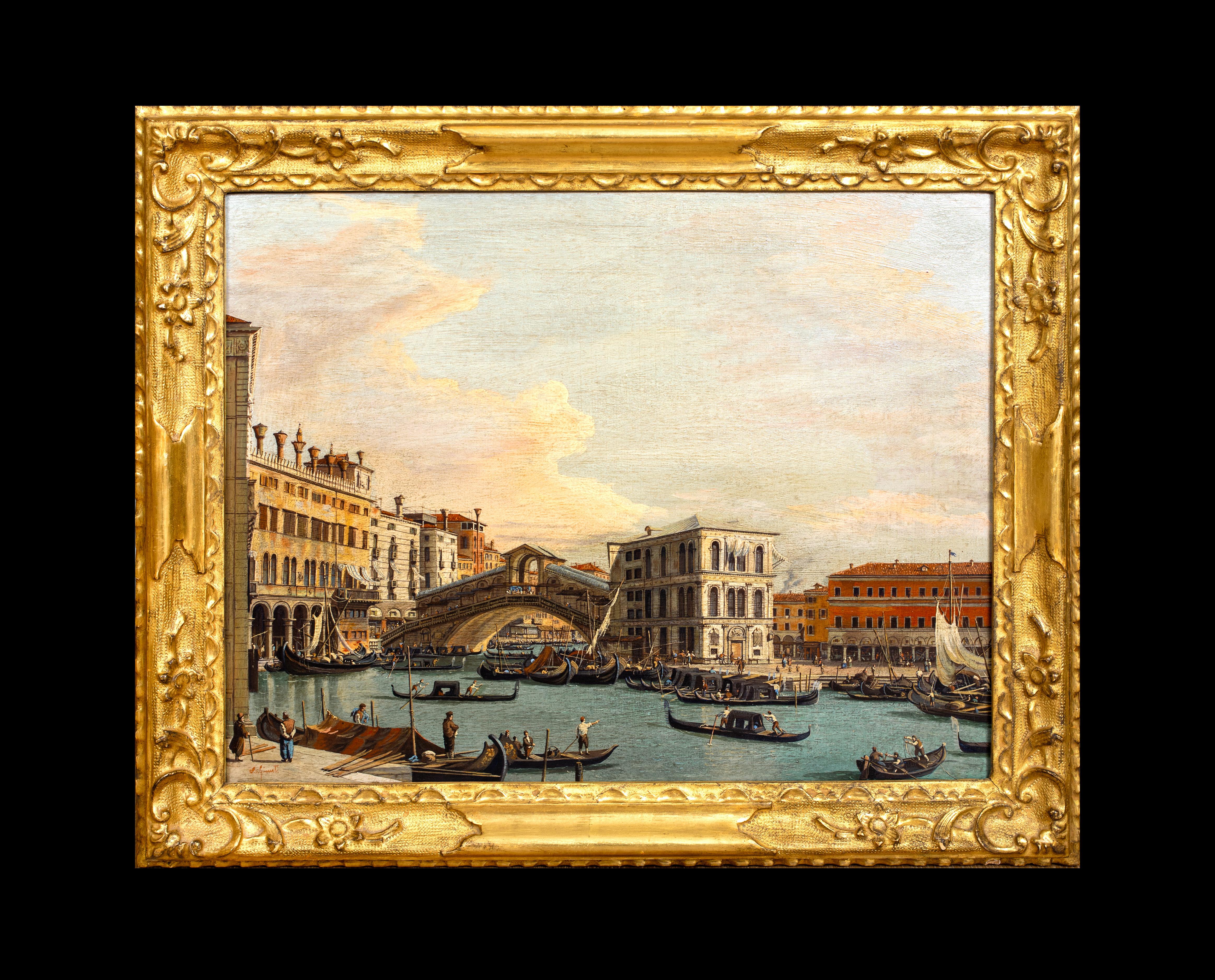Le pont du Rialto, Venise, 18e/19e siècle  École de Francesco Guardi 1