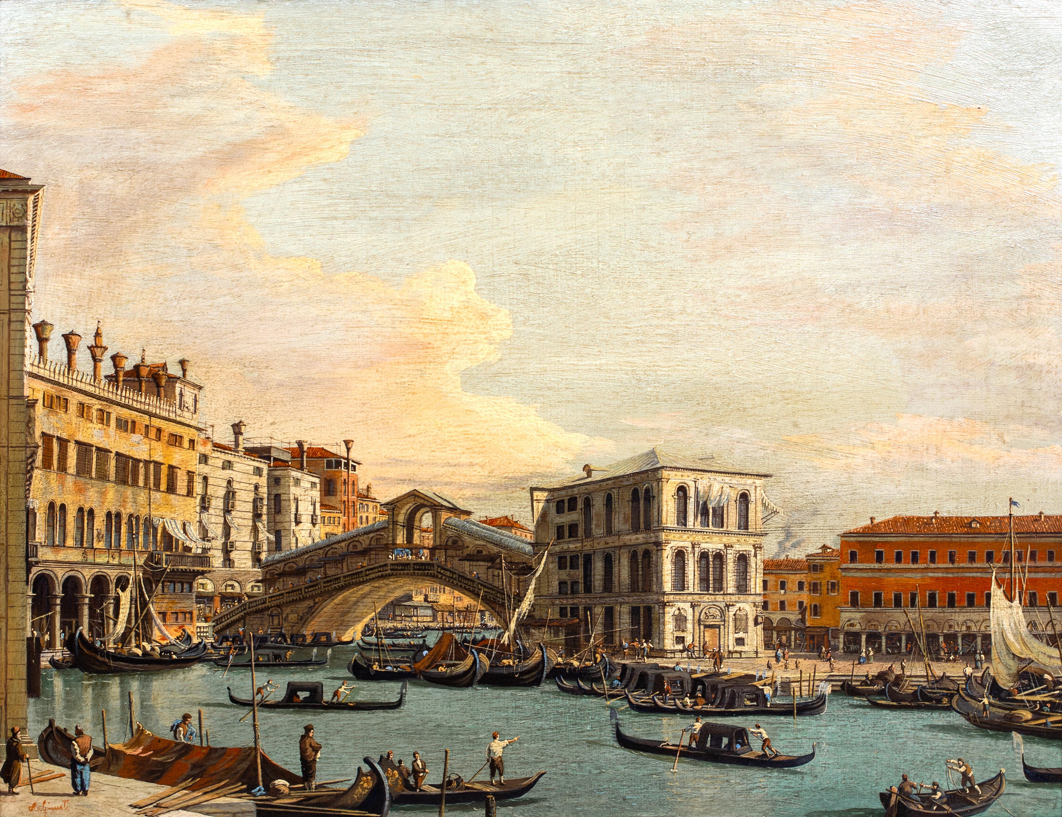 Le pont du Rialto, Venise, 18e/19e siècle  École de Francesco Guardi 2