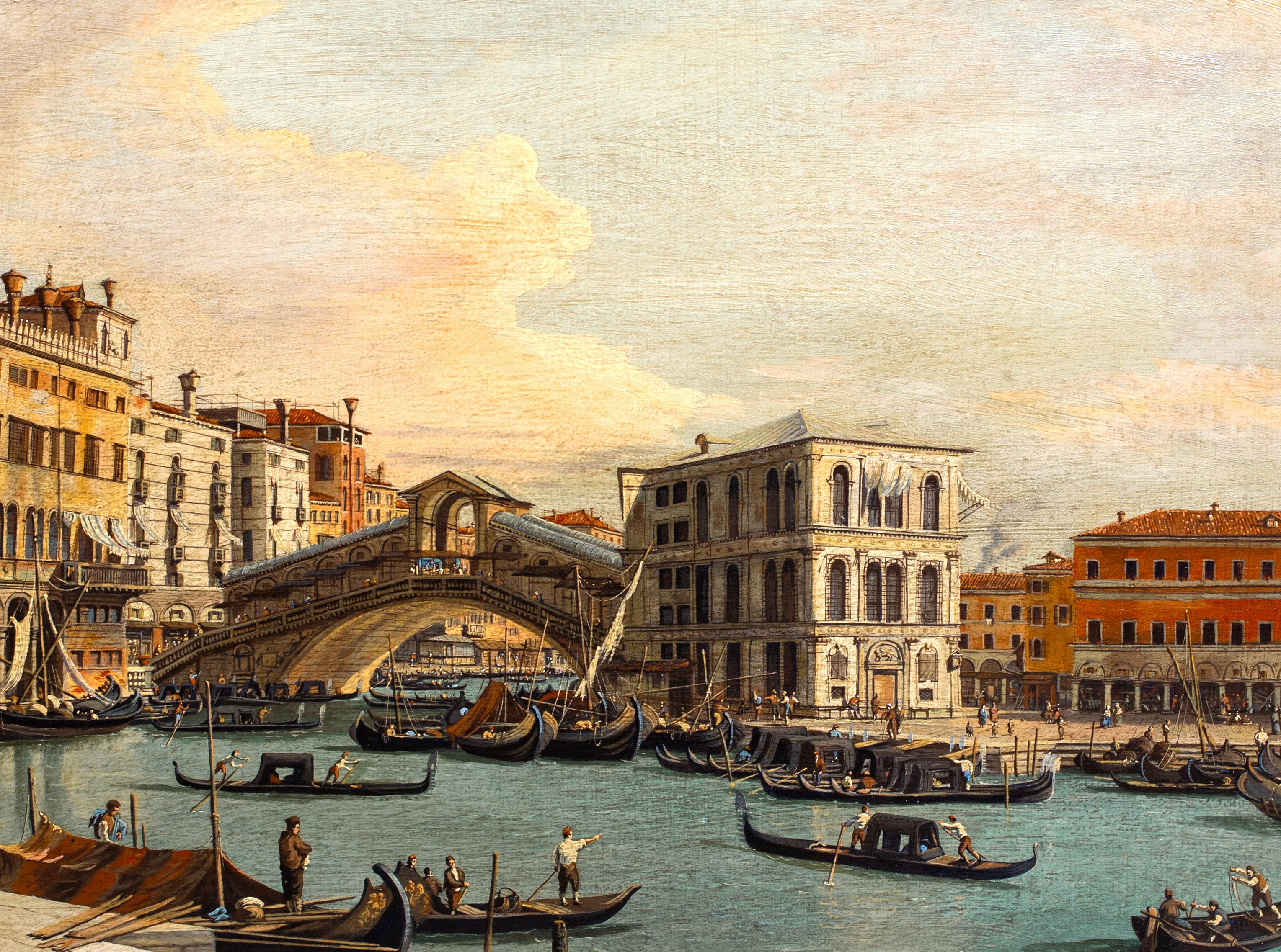 Le pont du Rialto, Venise, 18e/19e siècle  École de Francesco Guardi 4