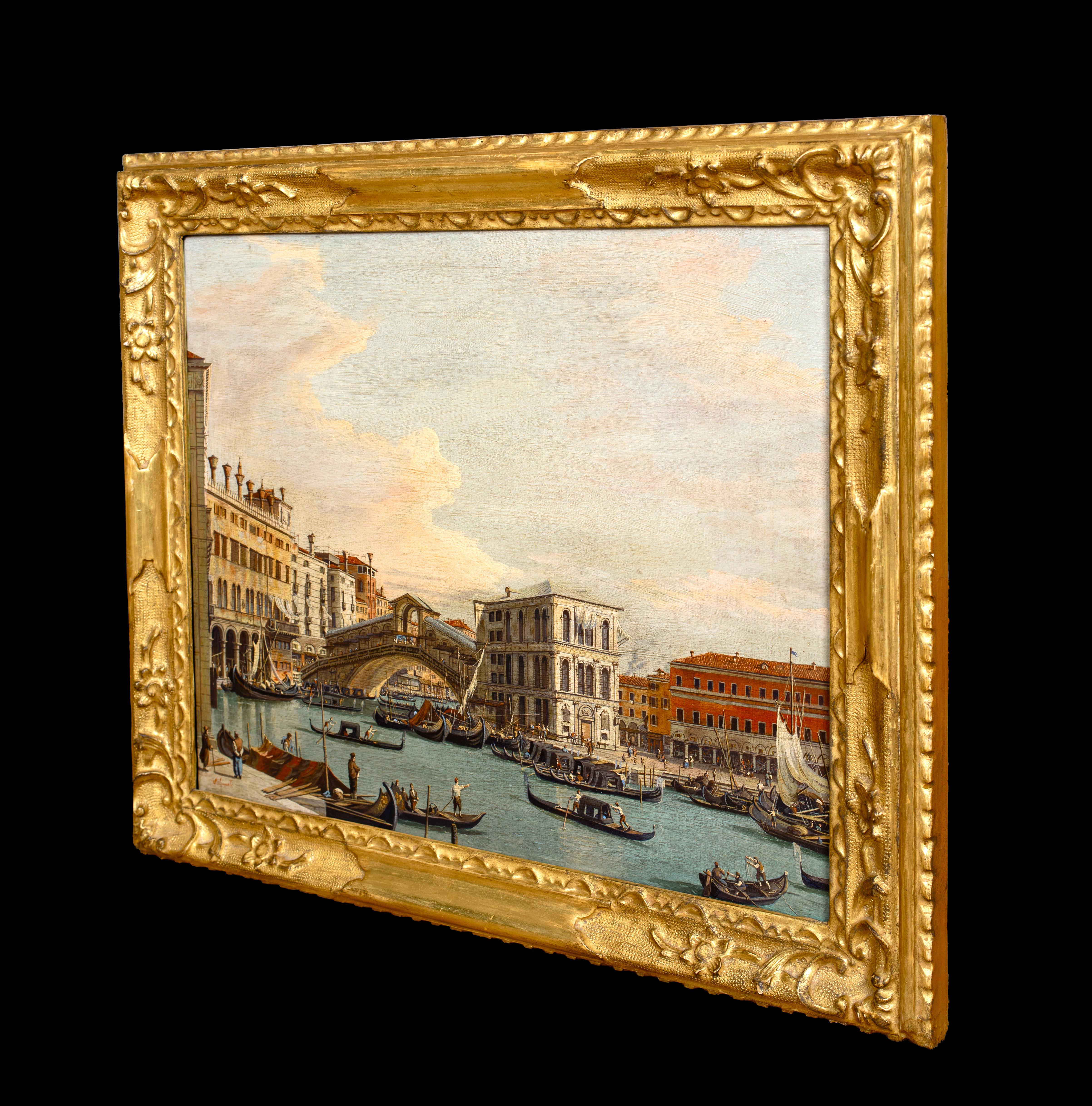Le pont du Rialto, Venise, 18e/19e siècle  École de Francesco Guardi 7