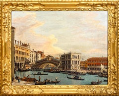 Il Ponte di Rialto, Venezia, 18°/19° secolo Scuola di Francesco Guardi