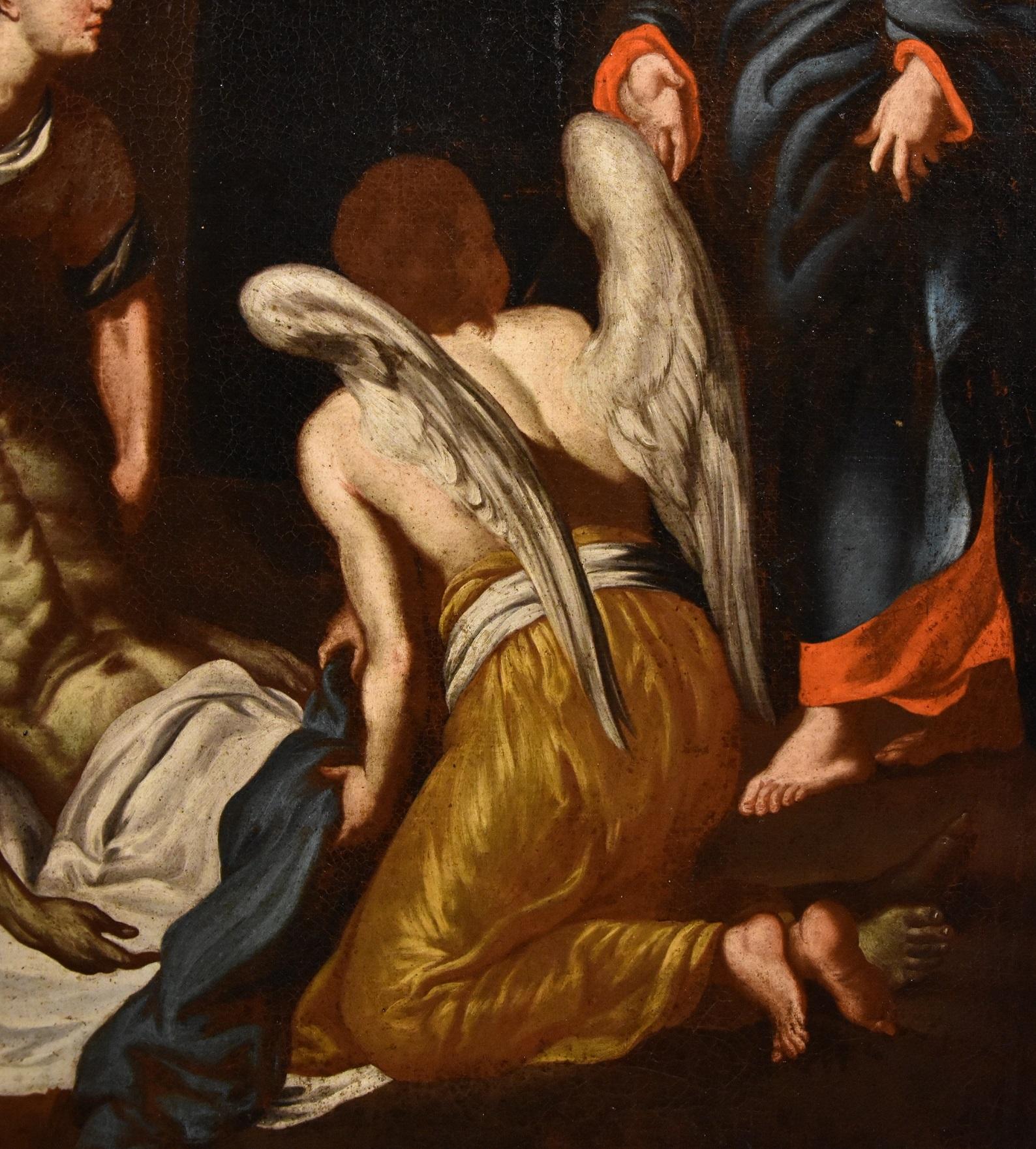 Muerte San José Guarino Pintura Óleo sobre lienzo Viejo maestro Siglo XVII-XVIII Italia 7