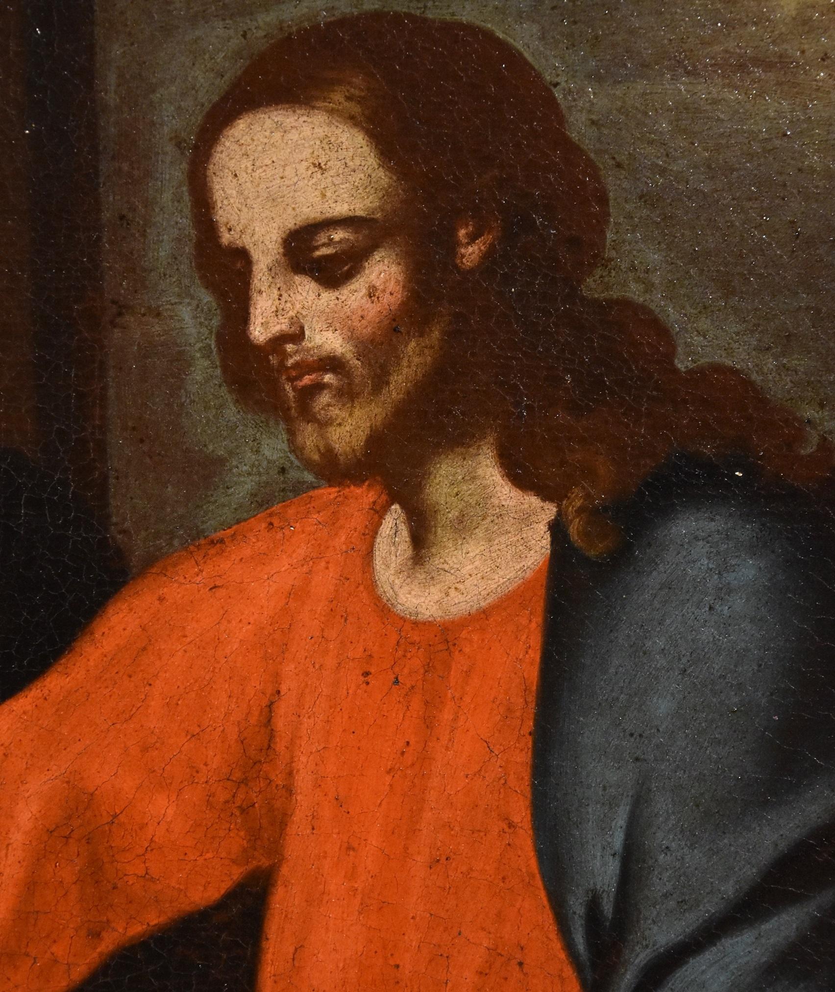 Muerte San José Guarino Pintura Óleo sobre lienzo Viejo maestro Siglo XVII-XVIII Italia 9