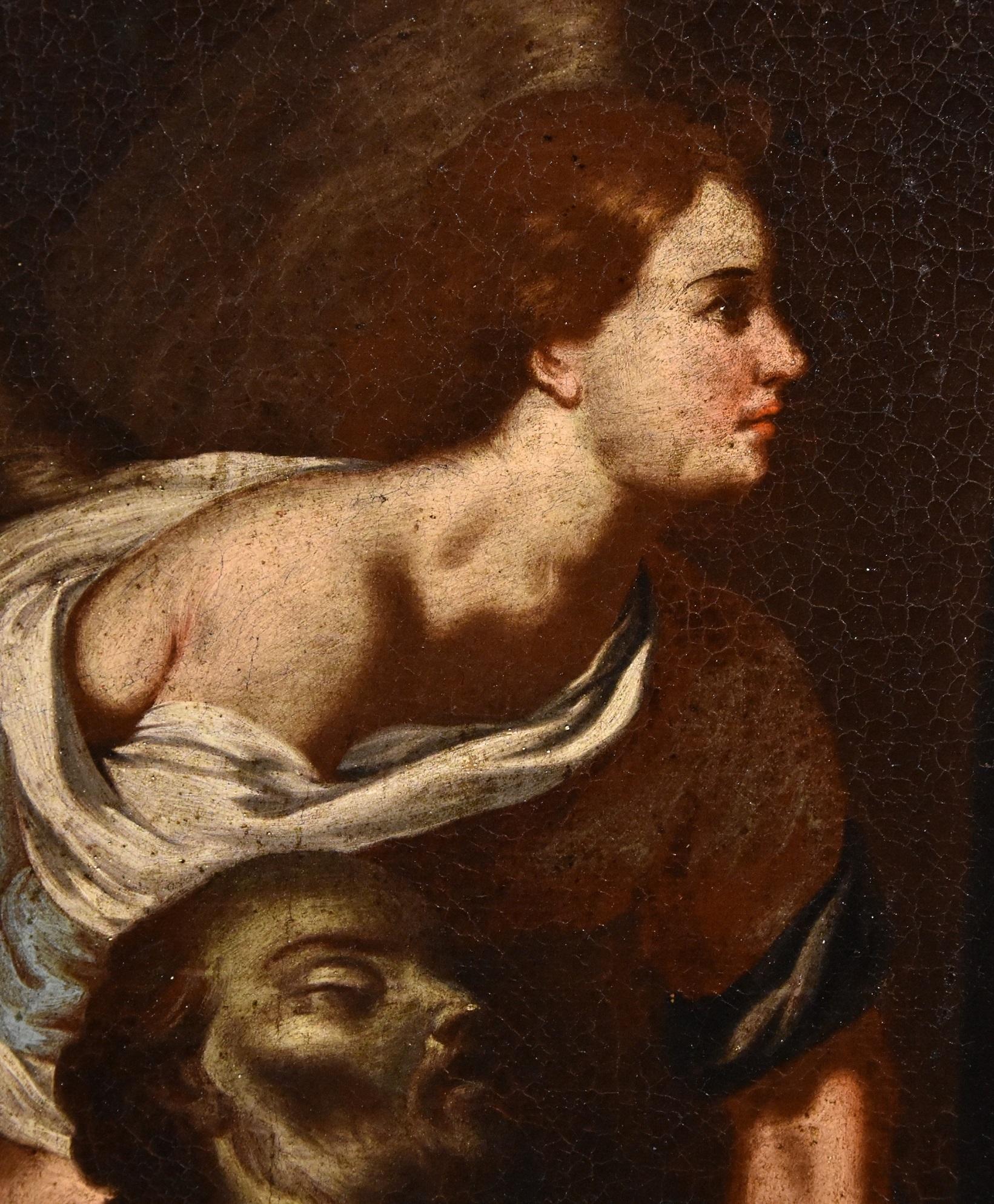Muerte San José Guarino Pintura Óleo sobre lienzo Viejo maestro Siglo XVII-XVIII Italia 10