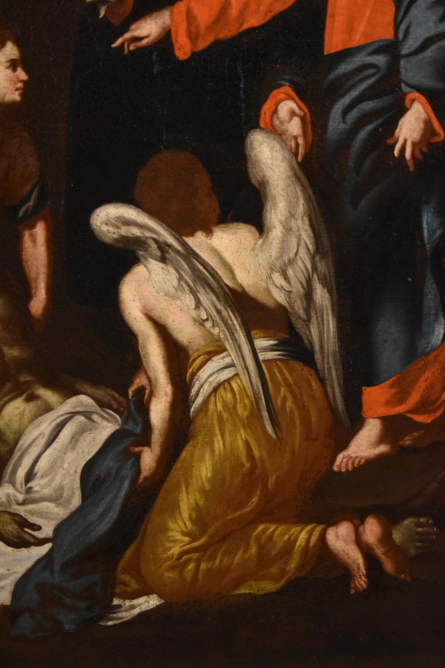 Muerte San José Guarino Pintura Óleo sobre lienzo Viejo maestro Siglo XVII-XVIII Italia 1