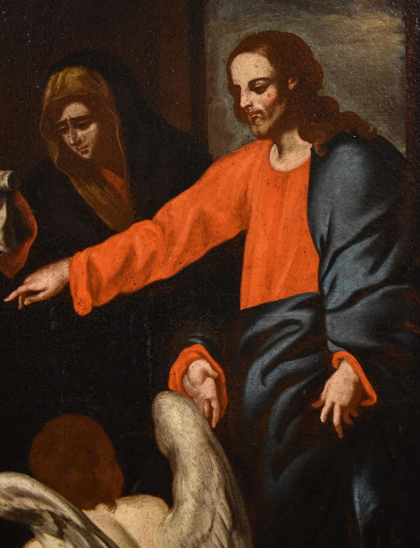 Muerte San José Guarino Pintura Óleo sobre lienzo Viejo maestro Siglo XVII-XVIII Italia 5