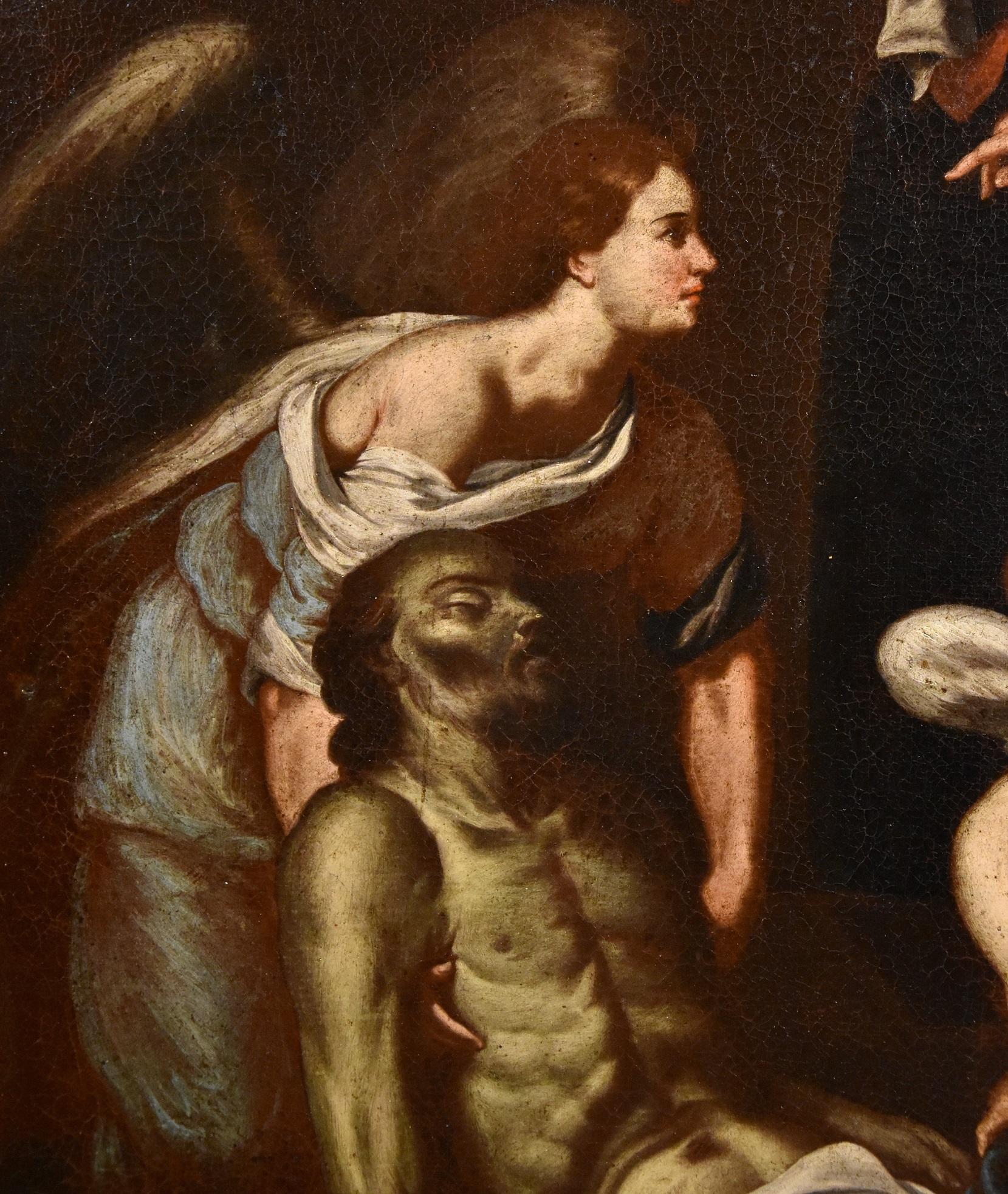 Muerte San José Guarino Pintura Óleo sobre lienzo Viejo maestro Siglo XVII-XVIII Italia 6