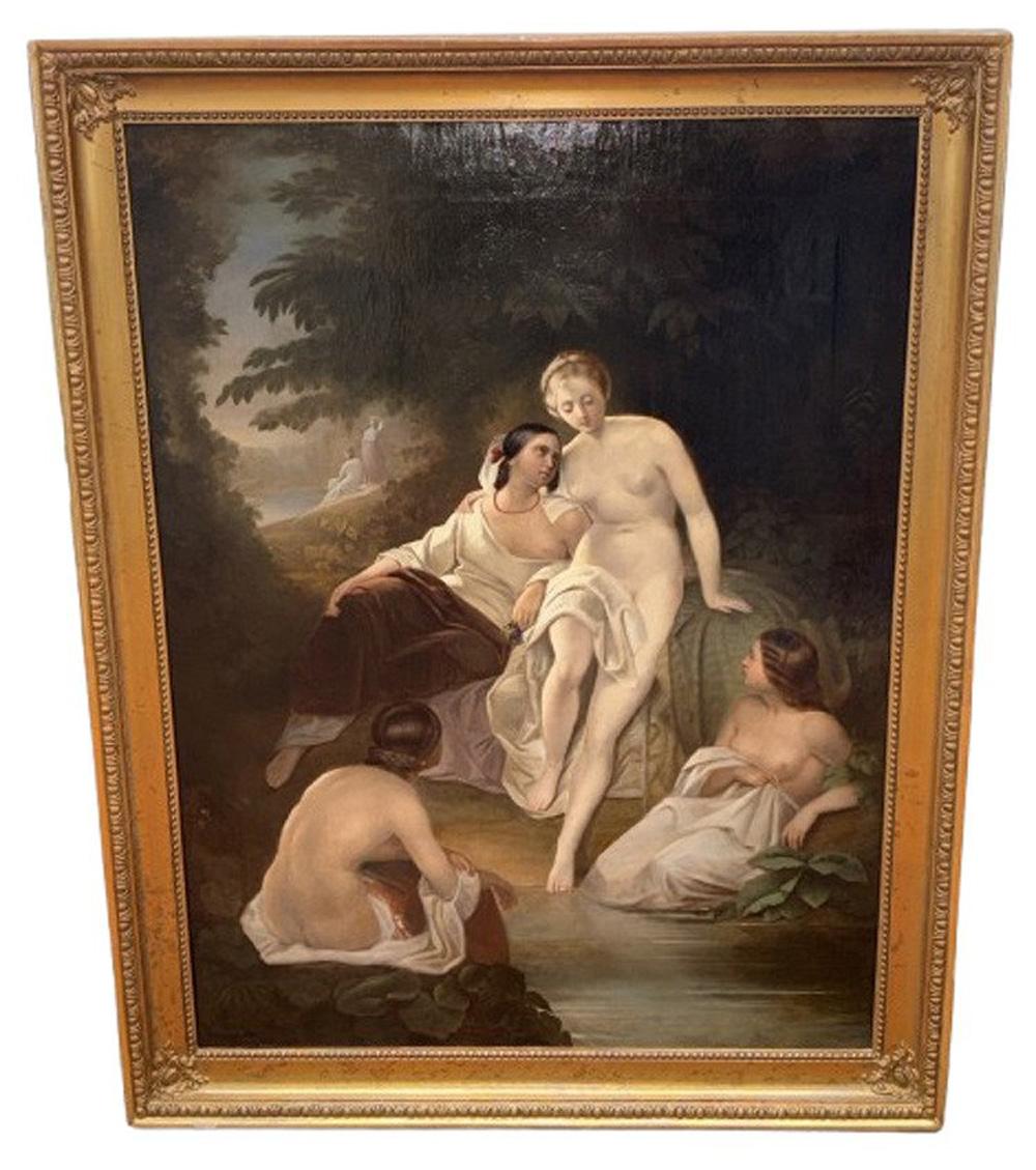 El deseo de Betsabé - Óleo sobre tela – Painting von Francesco Hayez
