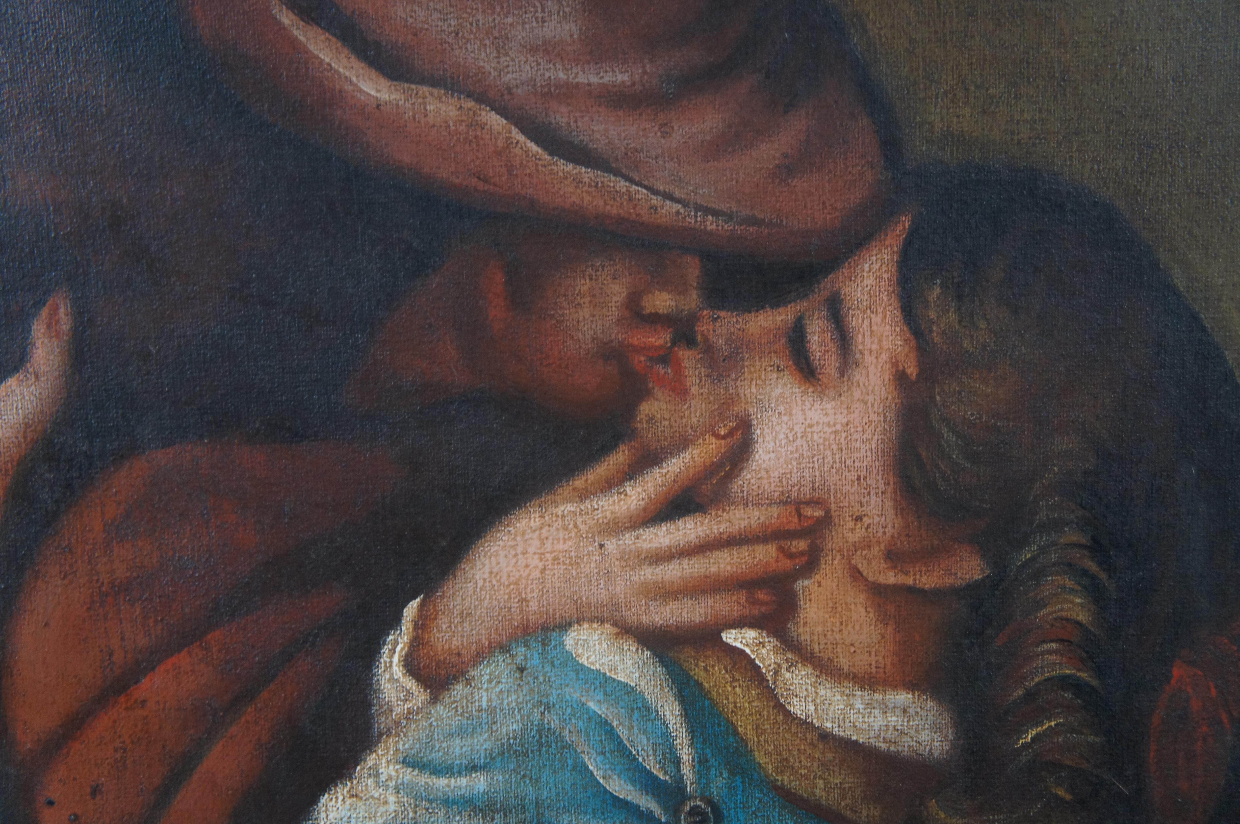 20th Century Francesco Hayez The Kiss Il Bacio Lovers Hidalgo Painting on Linen 50