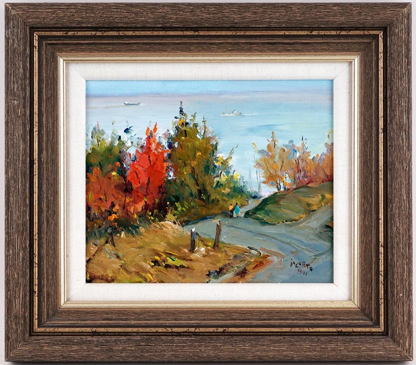 Charlevoix, Quebec - Landscape Painting Gris de Francesco Iacurto