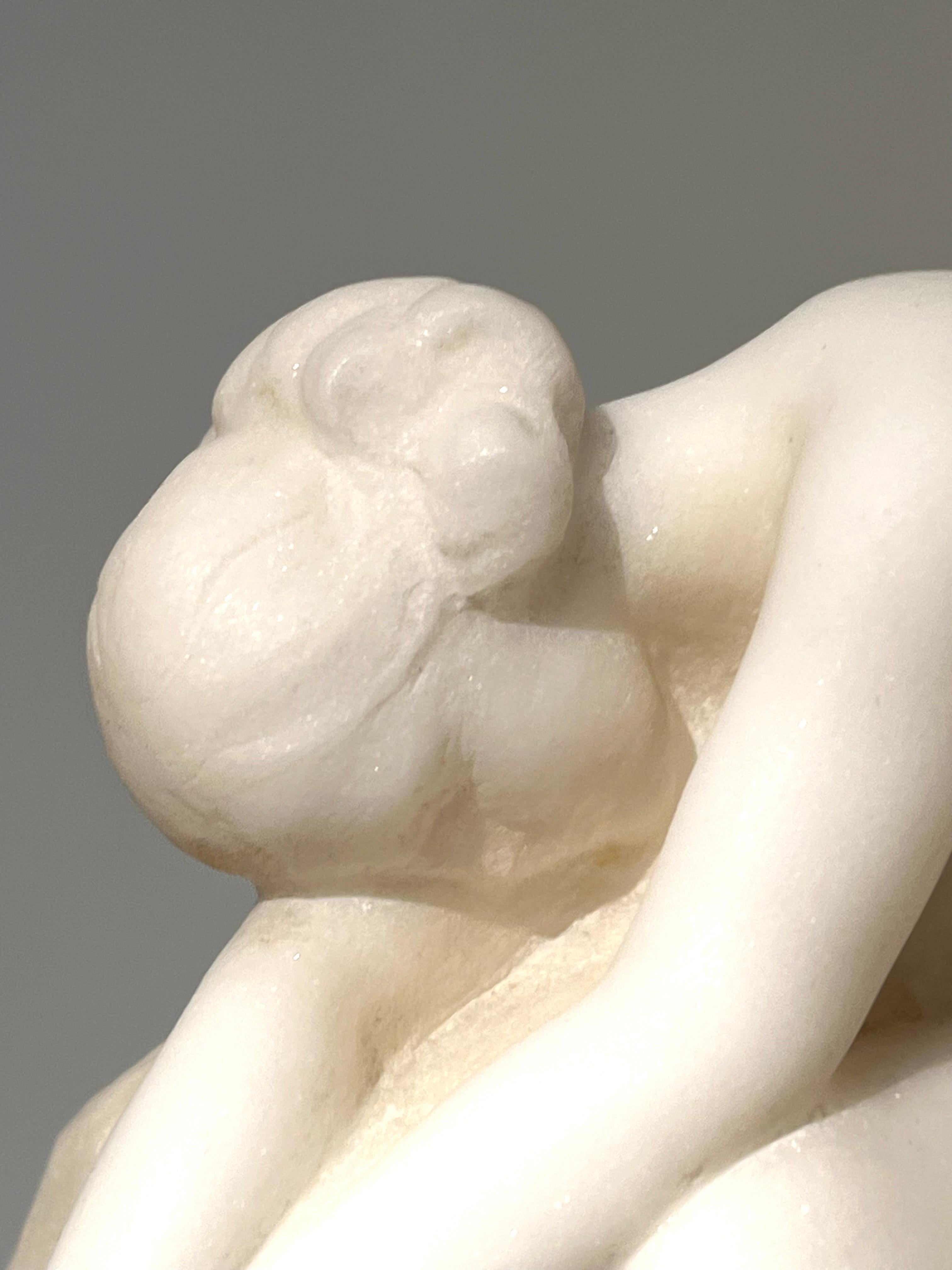 Francesco LA MONACA : « Nude », sculpture unique en marbre Art nouveau, vers 1910-15 Bon état - En vente à SAINT-OUEN-SUR-SEINE, FR