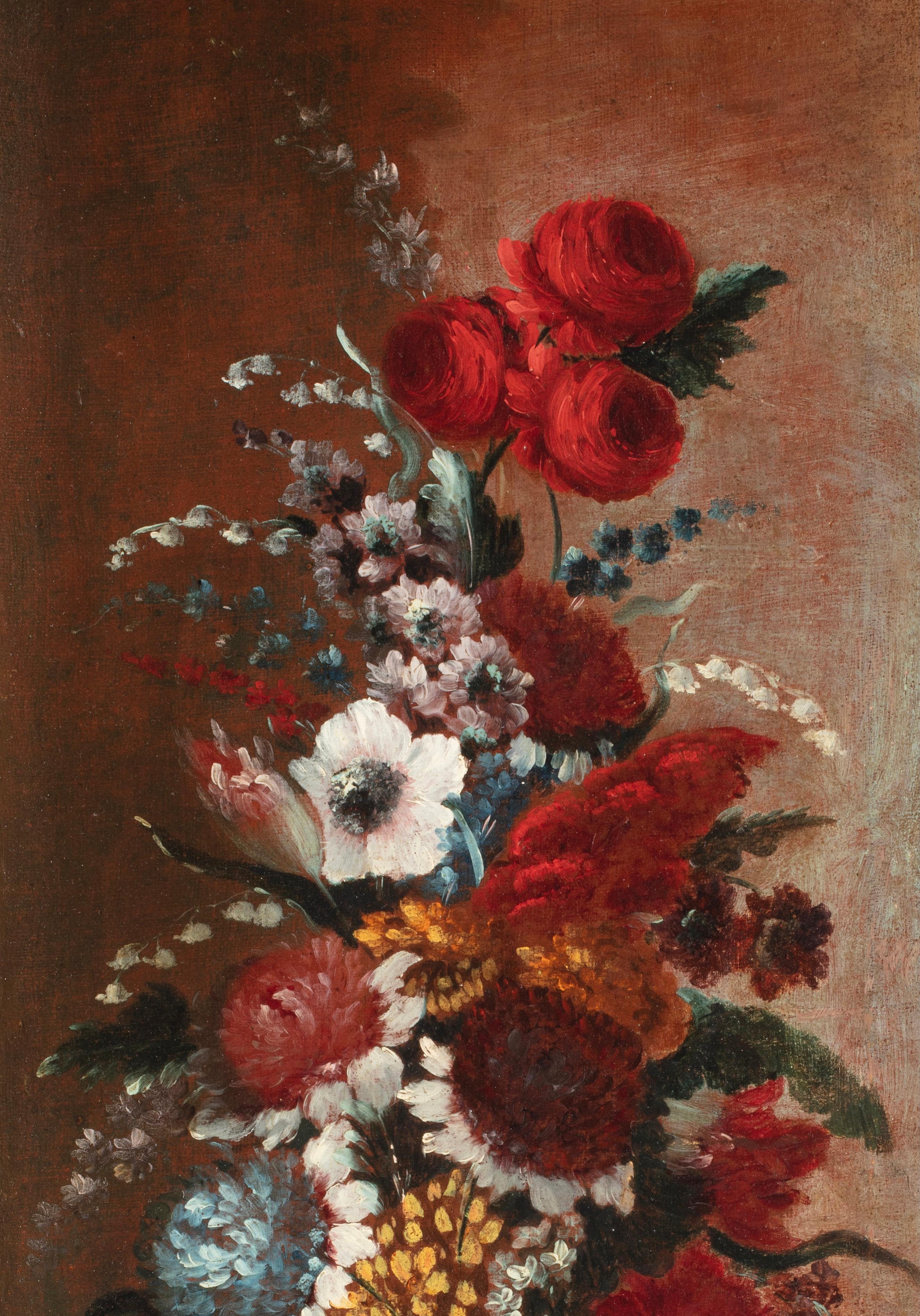 Francesco Lavagna (actif à Naples au milieu du 18e siècle)
Titre : Paire de vases à fleurs
Médium : Huile sur toile
Dimensions : sans cadre 98 x 36 cm chacun - avec cadre 112 x 50 cm chacun
Cadres anciens en bois doré et façonné

L'expertise du