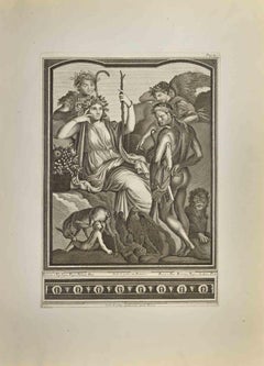 Heracles Watching Telephus – Radierung von Francesco Lavega – 18. Jahrhundert