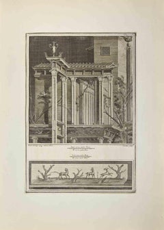 Temple - Etching by Francesco Lavega - 18th Century