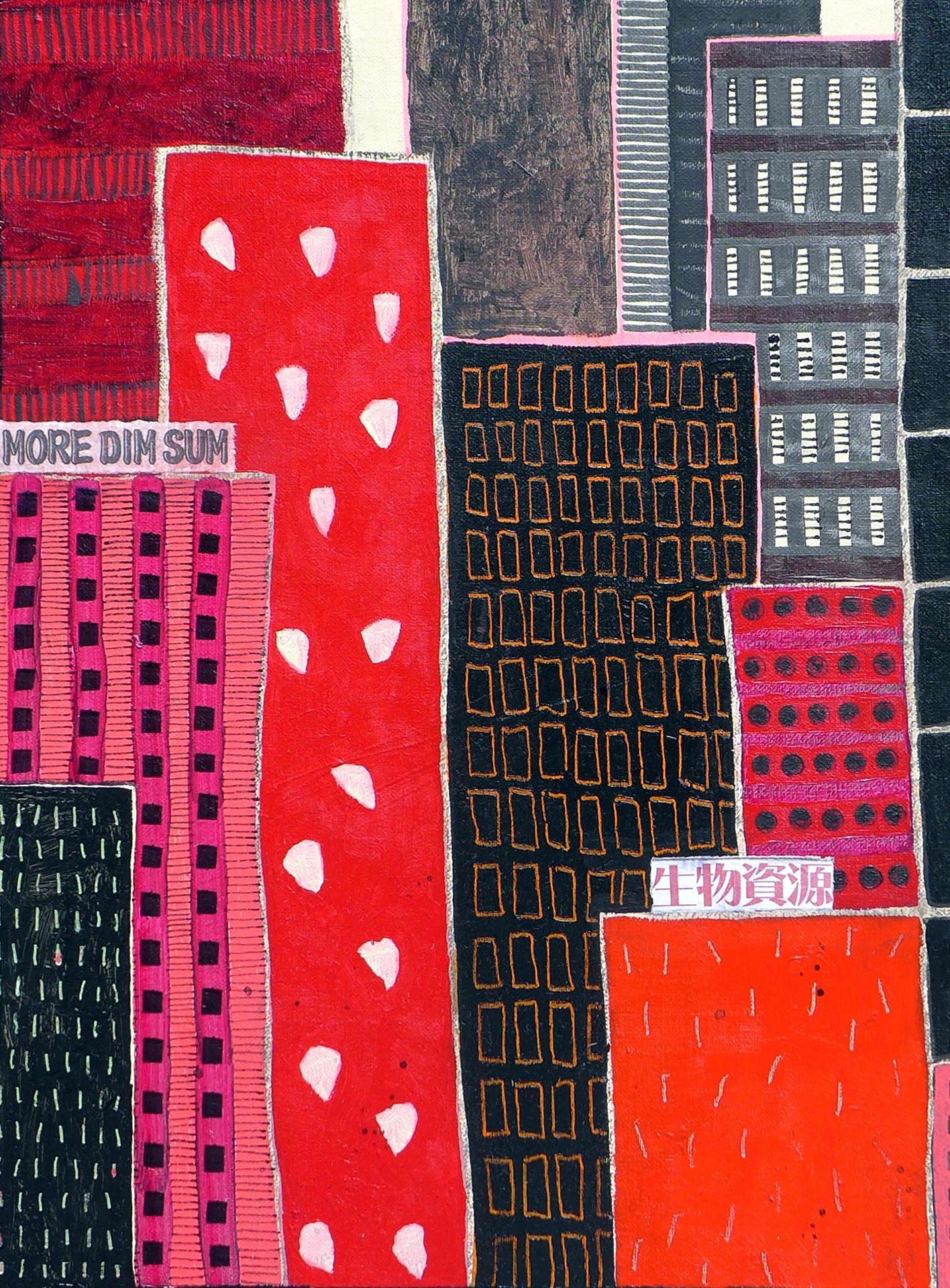 Altro Dim Sum  - pittura di paesaggi urbani, pittura figurativa - Painting di Francesco Lietti