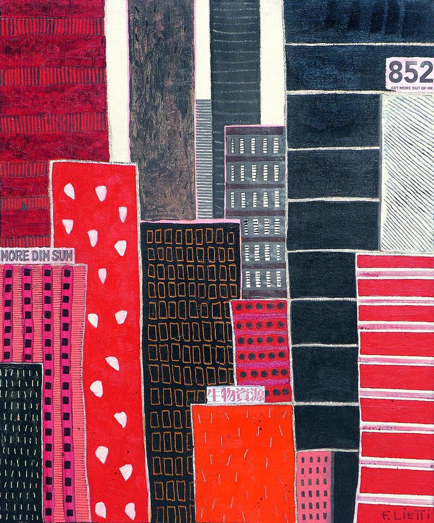 More Dim Sum  - city scape painting, figurative painting