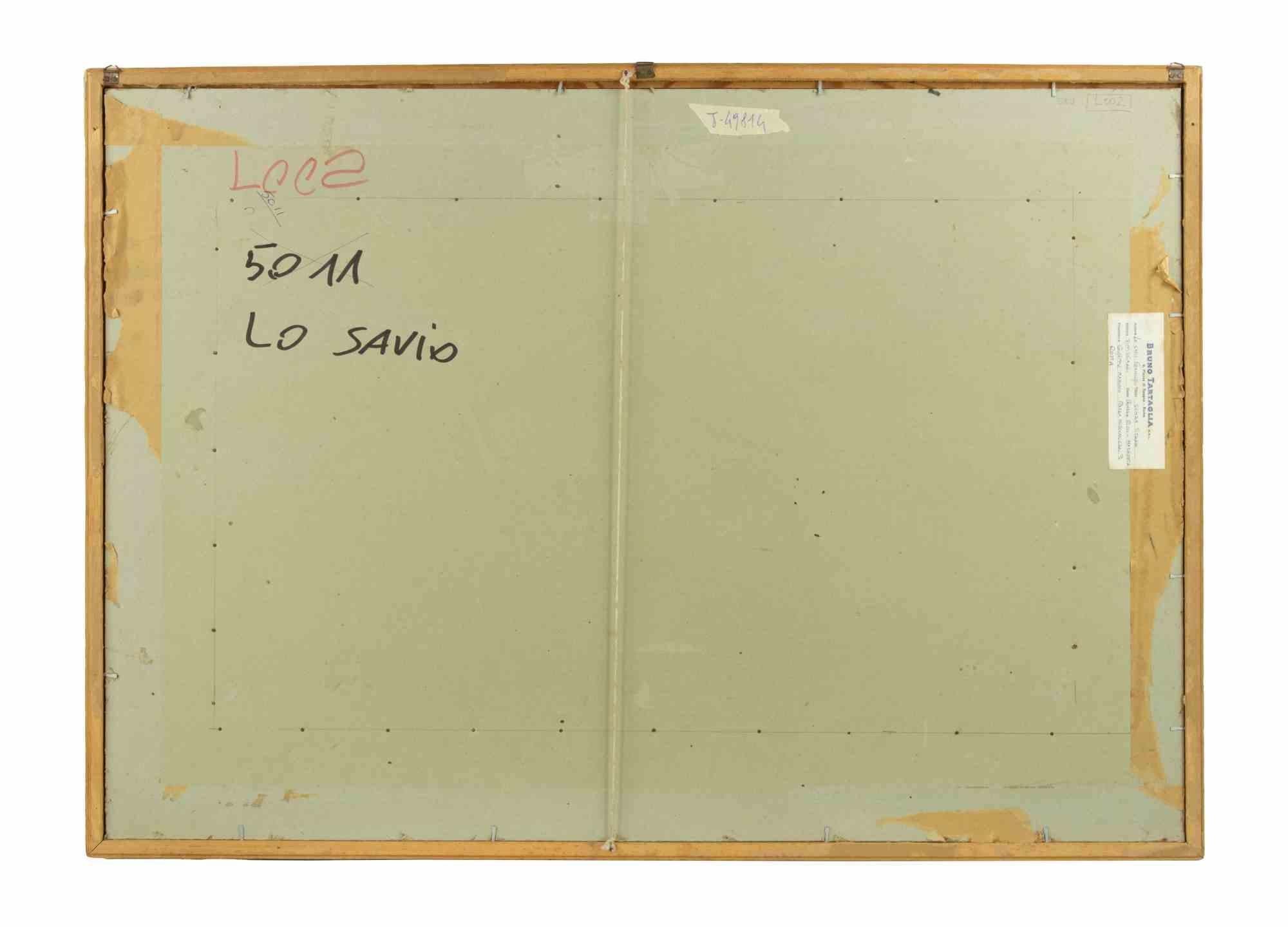 Perspective avant-gardiste - Monotype original de F. Lo Savio - 1960 - Print de Francesco Lo Savio