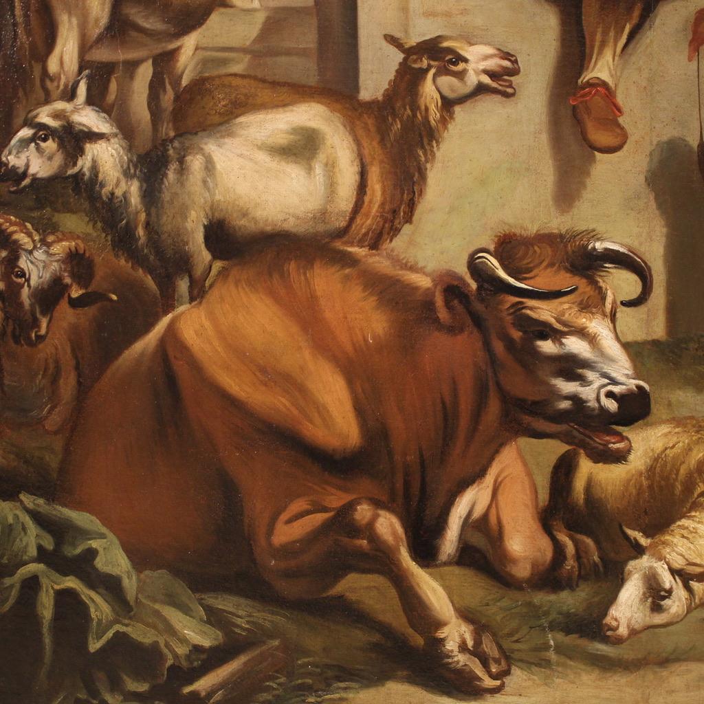 18. Jahrhundert Öl auf Leinwand Italienisch antike pastorale Szene Gemälde, 1750 im Angebot 6
