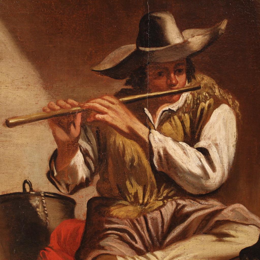 18. Jahrhundert Öl auf Leinwand Italienisch antike pastorale Szene Gemälde, 1750 im Angebot 7