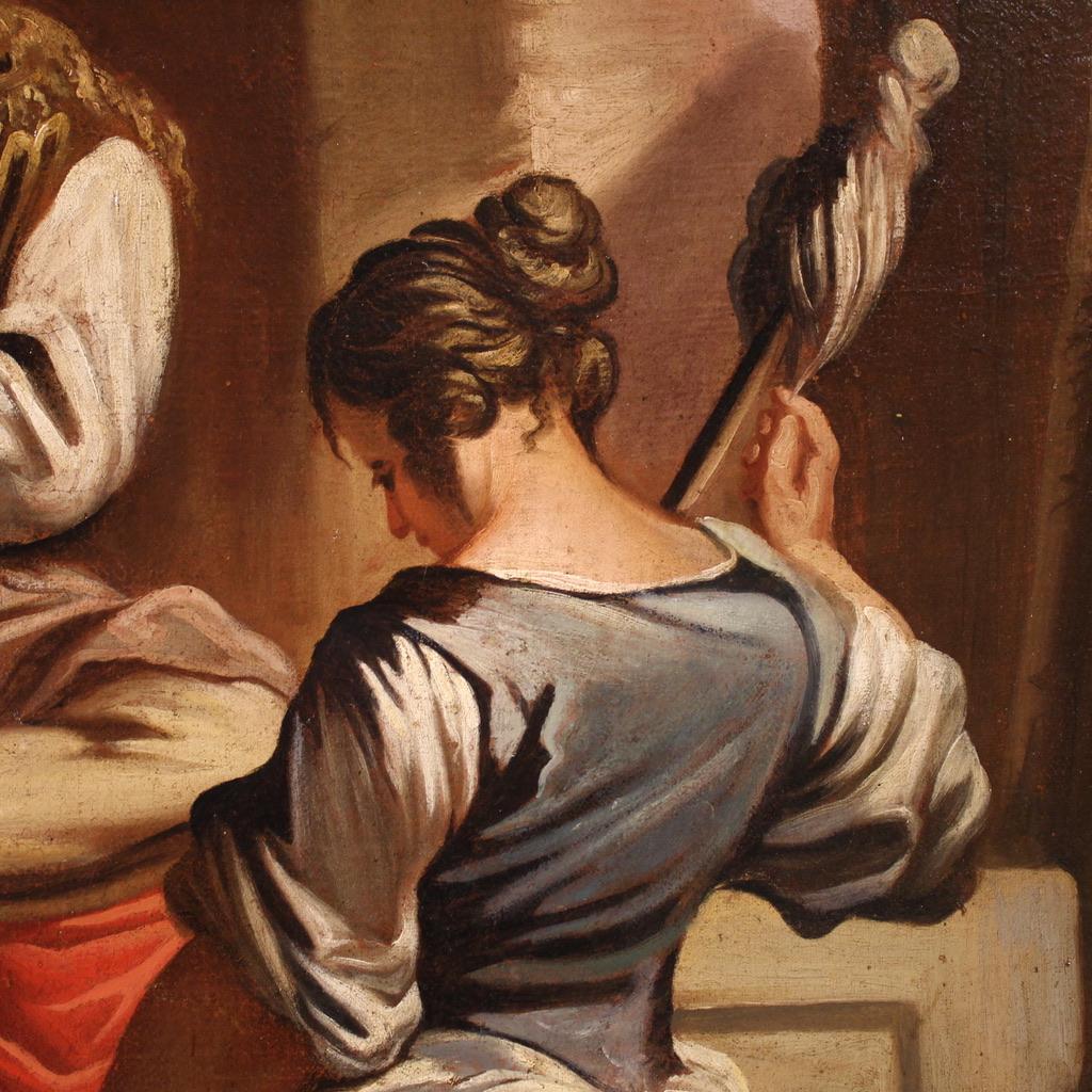 18. Jahrhundert Öl auf Leinwand Italienisch antike pastorale Szene Gemälde, 1750 im Angebot 8