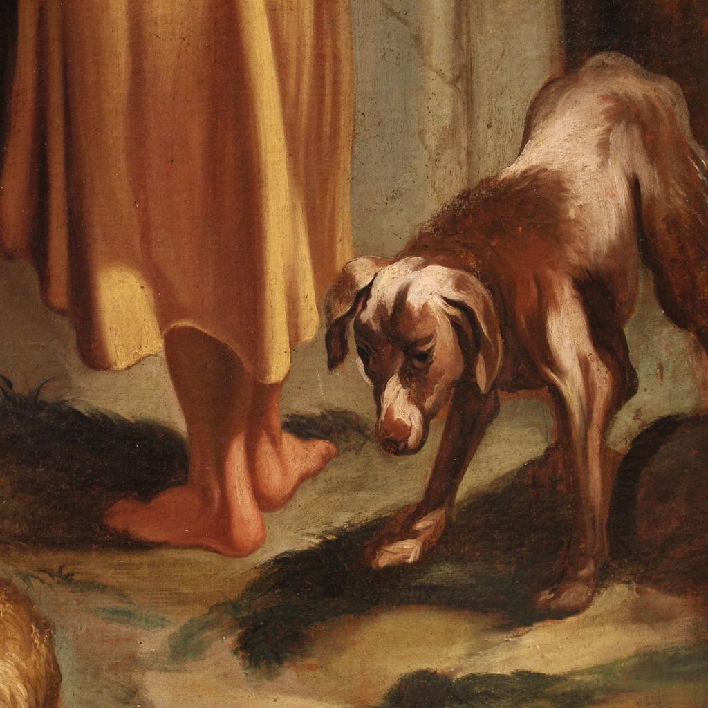 18. Jahrhundert Öl auf Leinwand Italienisch antike pastorale Szene Gemälde, 1750 im Angebot 11
