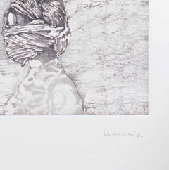 Site de construction - Gravure originale de Francesco Manzini - 1980