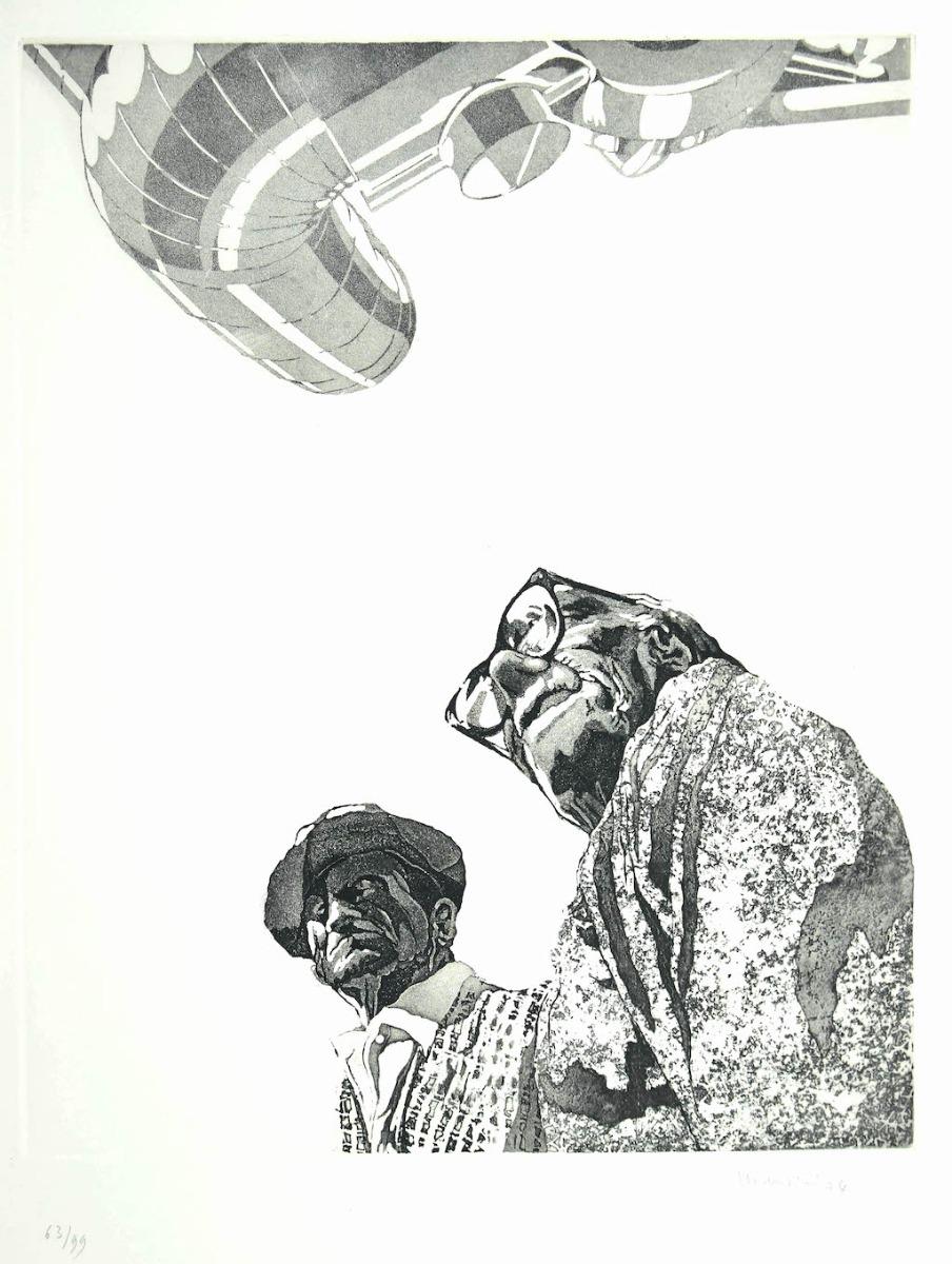 Figuras es un grabado original realizado en 1974 por el artista italiano Francesco Manzini.

Grabado original sobre papel. Edición 63/99

Dimensión de la hoja: 70 x 50

Firmado a lápiz por el artista en la esquina inferior derecha.

Muy buenas